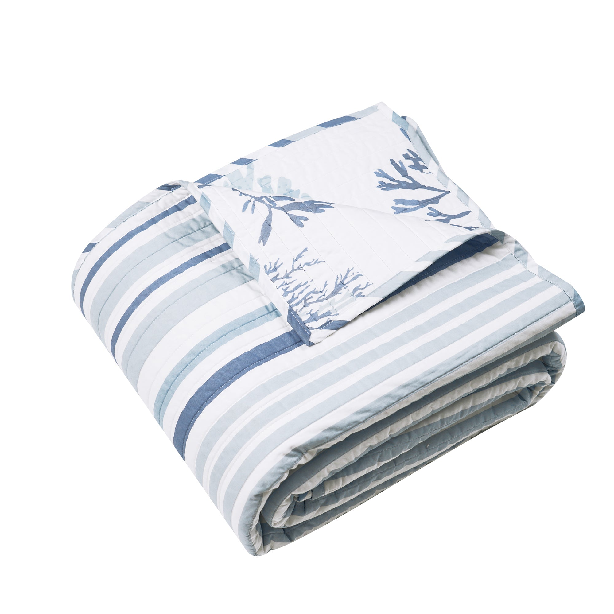 Truro Stripe Quilted Throw Blanket - Soft Cozy Bedspread for Couch, Sofa & Bed - Perfect for Home Decor, Living Room & Gift Giving