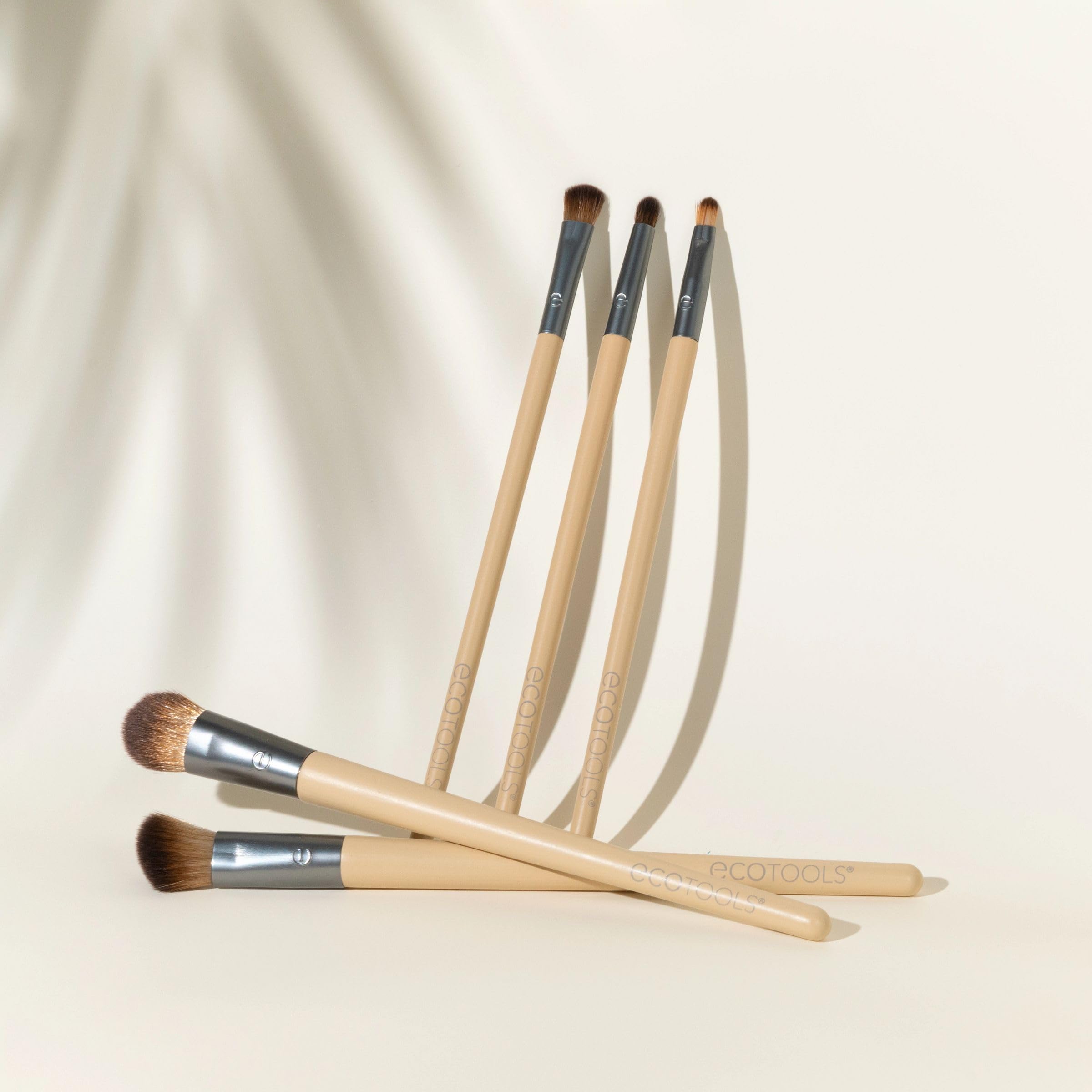 EcoTools Daily Defined Eye Brush Kit - 5 Piece Set for Liquid, Powder & Cream Eyeshadow & Eyeliner Application | Vegan, Cruelty-Free Synthetic Makeup Brushes | Perfect for Everyday Makeup & Professional Looks