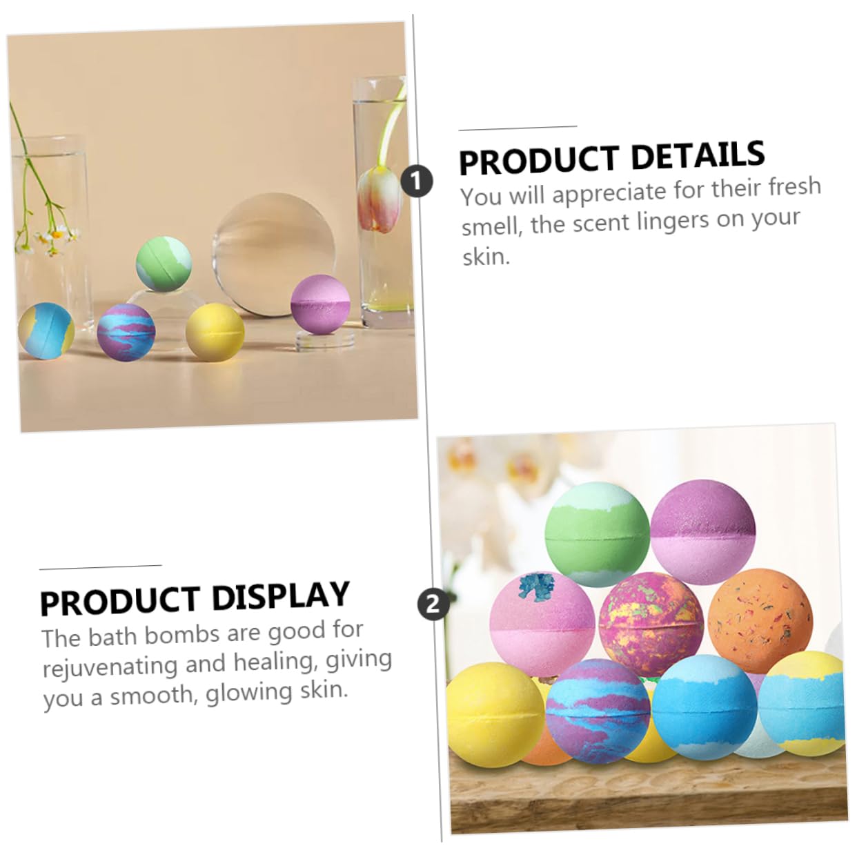 Balacoo 12-Piece Colorful Spa Bath Balls Set (64g) | Rejuvenating Bath Bubbles for Smooth, Glowing Skin | Fresh Scent | Perfect Gift for Relaxation & Self-Care