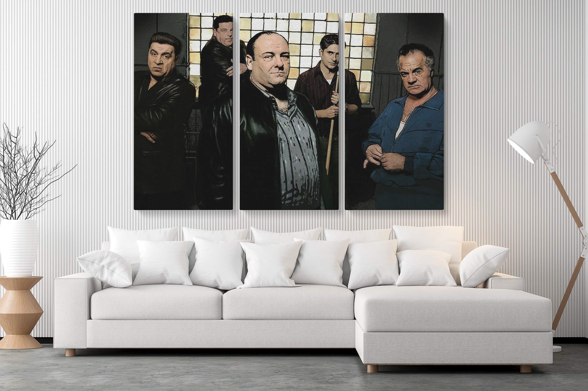 The Sopranos Canvas Wall Art Set - 3 Piece Large TV Show Poster for Living Room, Bedroom & Office Decor