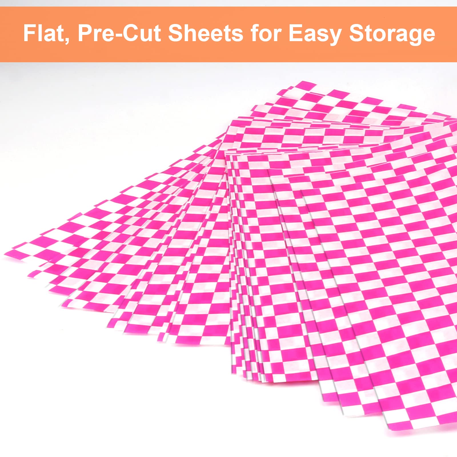 120 Sheets 12x12 Inch Checkered Dry Waxed Deli Paper - Sandwich, Bakery & Food Basket Liners - Perfect for Wrapping Bread, Sandwiches & Displaying Deli Items in Restaurants, Cafes & Food Trucks
