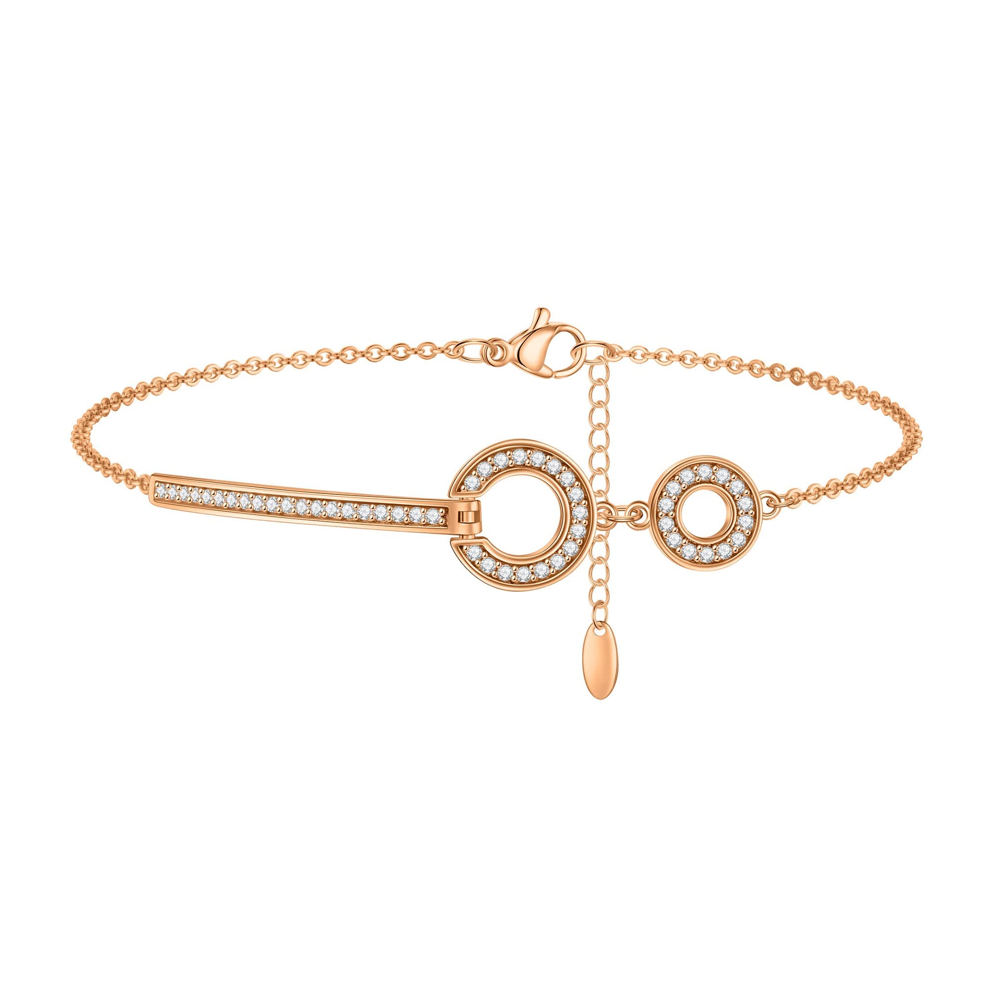 DOZZIOR 18K Gold Plated Charm Bead Link Chain Bracelet for Women & Teen Girls - Elegant Dainty Handmade Jewelry Gift for Birthday, Anniversary & Everyday Wear