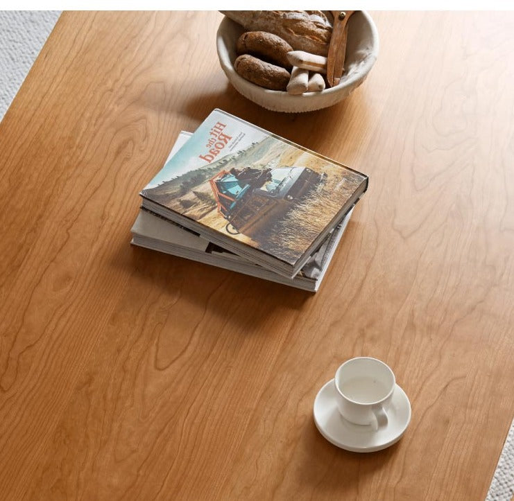 Solid Oak & Cherry Wood Acrylic Suspension Dining Table - Modern Floating Design for Small Spaces, Kitchens & Contemporary Dining Rooms