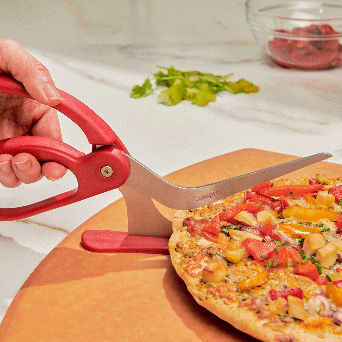 Cuisipro Stainless Steel Pizza Shears - Heavy Duty Kitchen Scissors for Cutting Pizza, Herbs, and More | Perfect for Home Cooking, Restaurants, and Food Prep