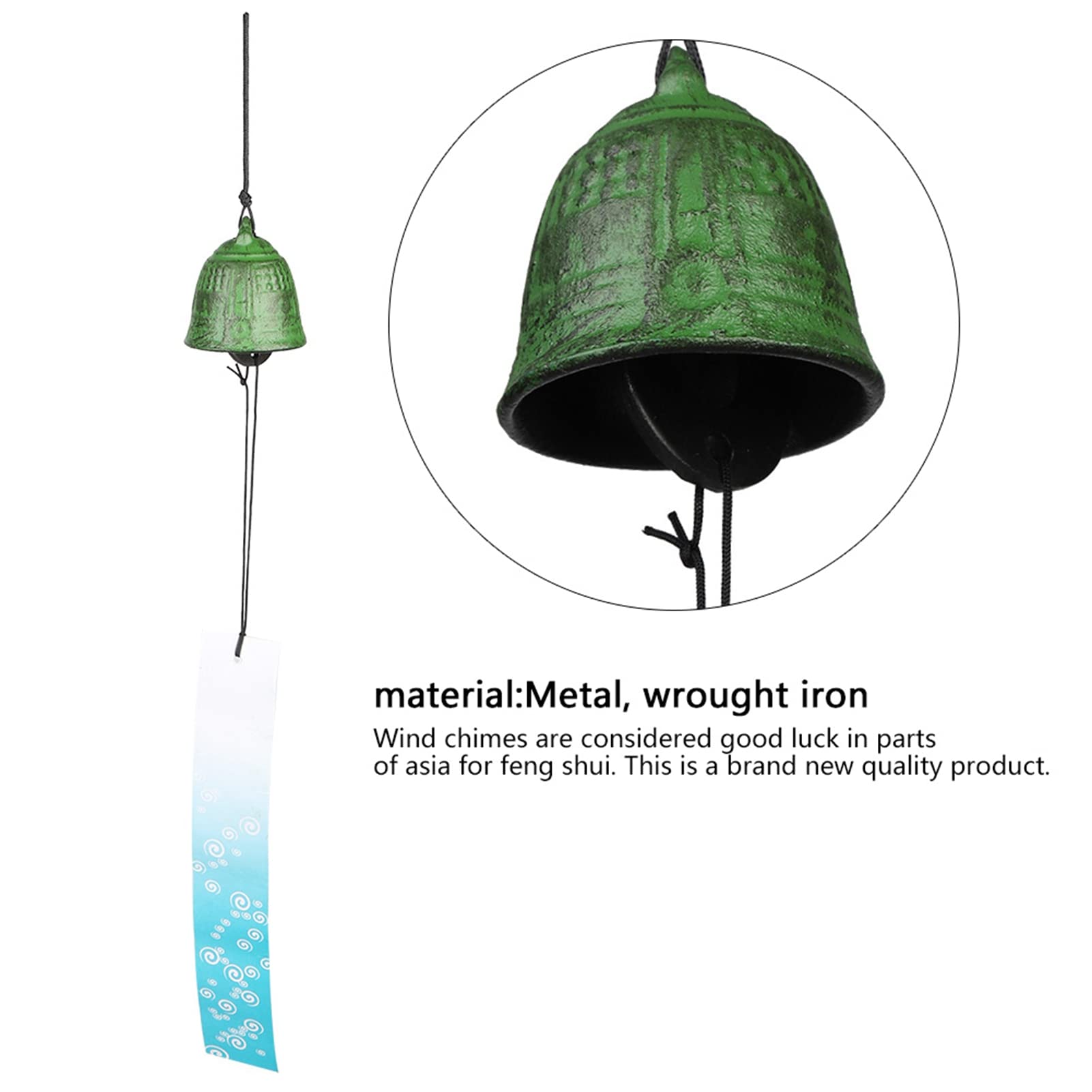 Belupai Cast Iron Wind Chimes - Handcrafted Garden Windchimes Decor with Ancient Clock Design, Outdoor Hanging Wind Bell for Patio, Yard & Home Blessing Gift | Perfect for Relaxing Garden Ambiance & Feng Shui Decor