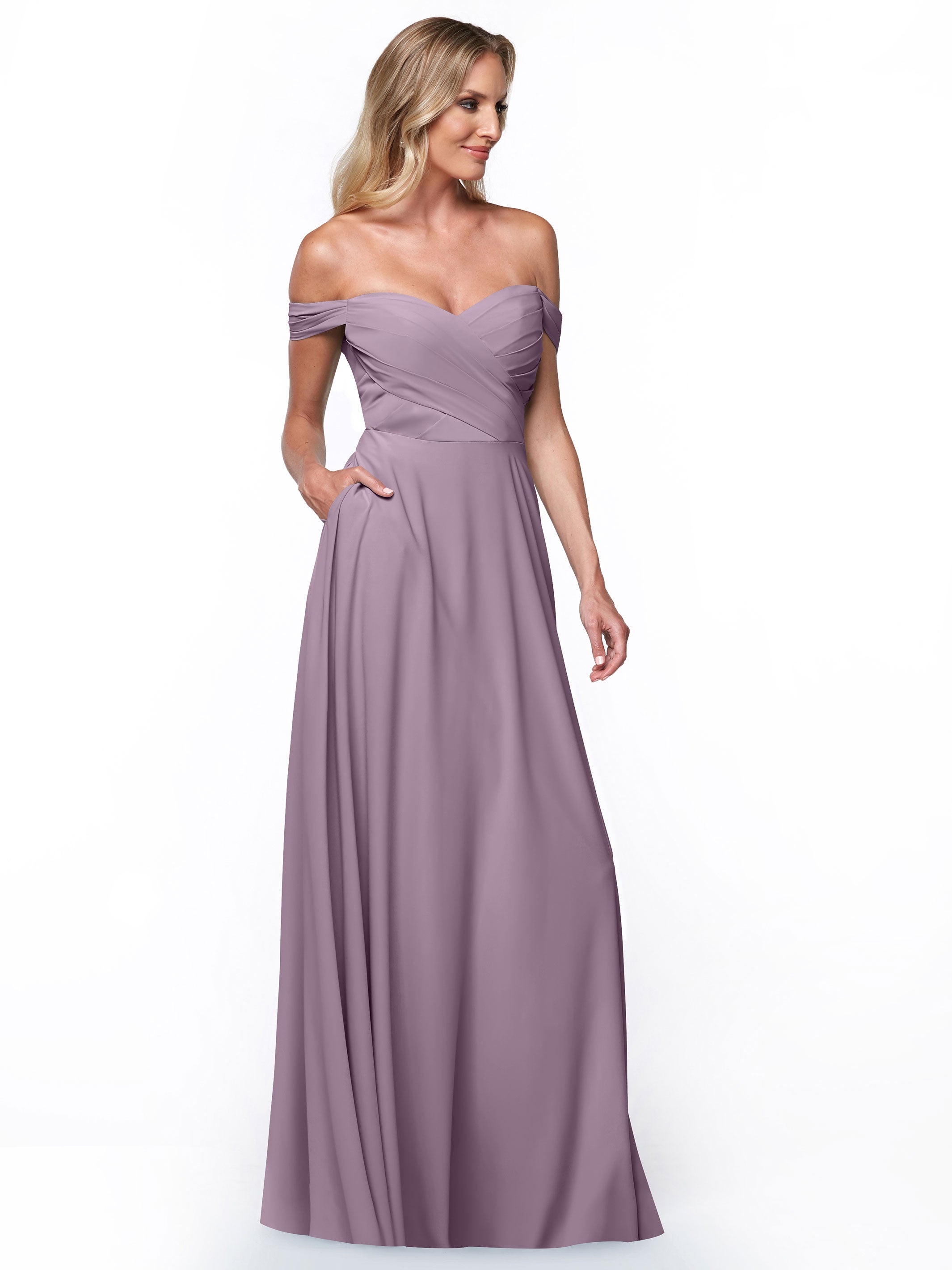 Elegant 83018 Stretch Chiffon Bridesmaid Dress with Pleated Sweetheart Neckline - Perfect for Weddings, Formal Events & Special Occasions