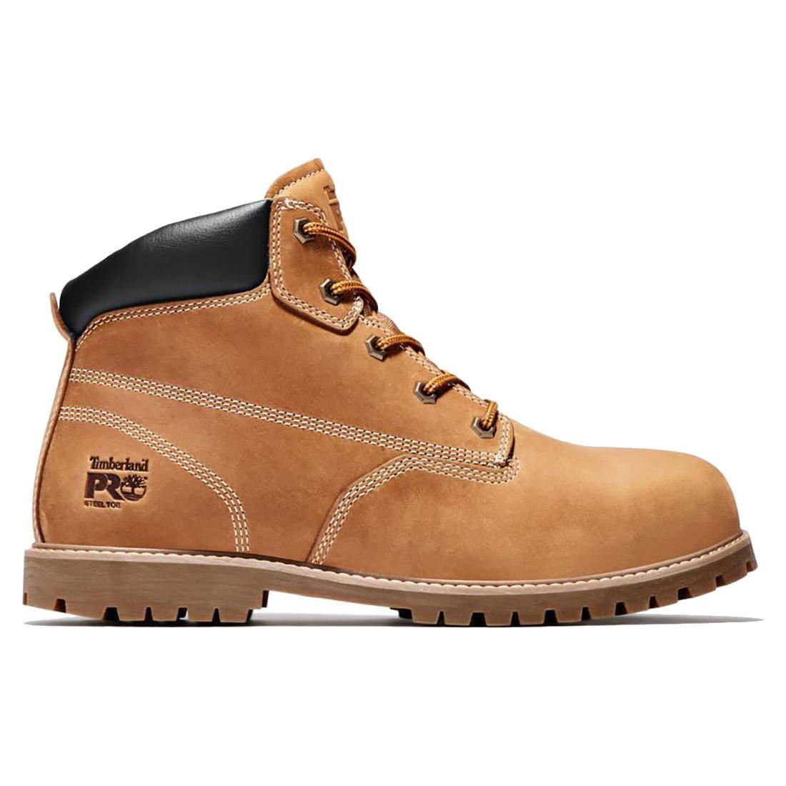 Gritstone 6 Inch Steel Toe Work Boots for Men - Wheat Color Safety Shoes with Slip Resistant & Electrical Hazard Protection - Ideal for Construction, Warehouse & Industrial Work