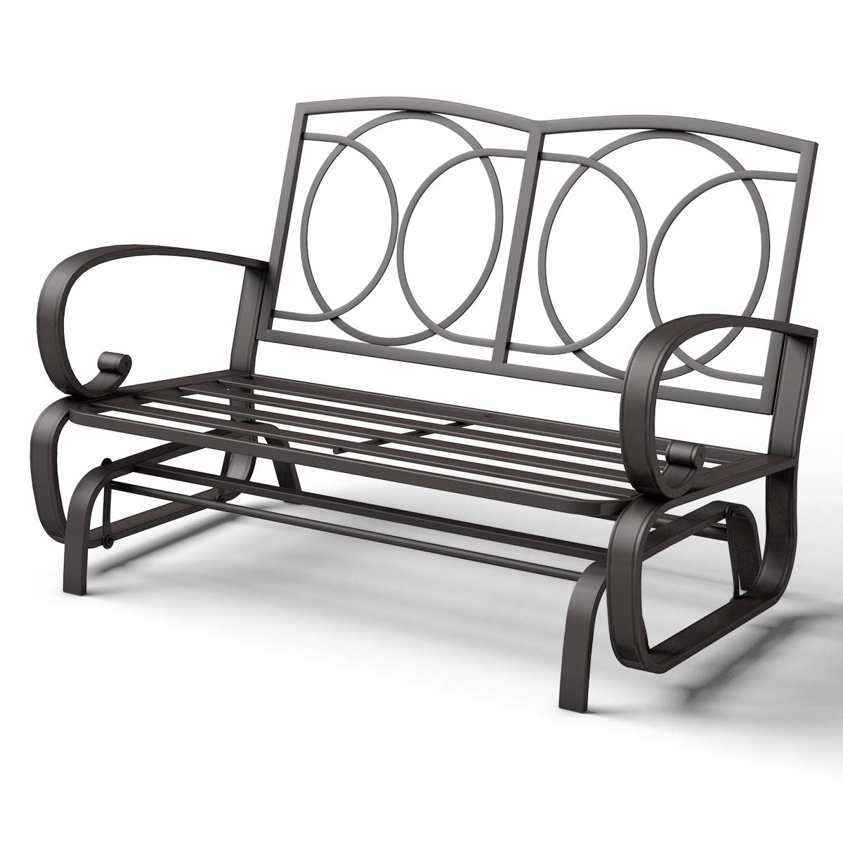Giantex Outdoor Glider Bench - 2 Person Patio Loveseat with Removable Cushion & Thick Padded Seat, Durable Steel Frame Glider Swing Chair for Deck, Garden, Poolside, Yard, Balcony, Porch - Perfect for Relaxing & Enjoying Outdoor Moments (Beige)