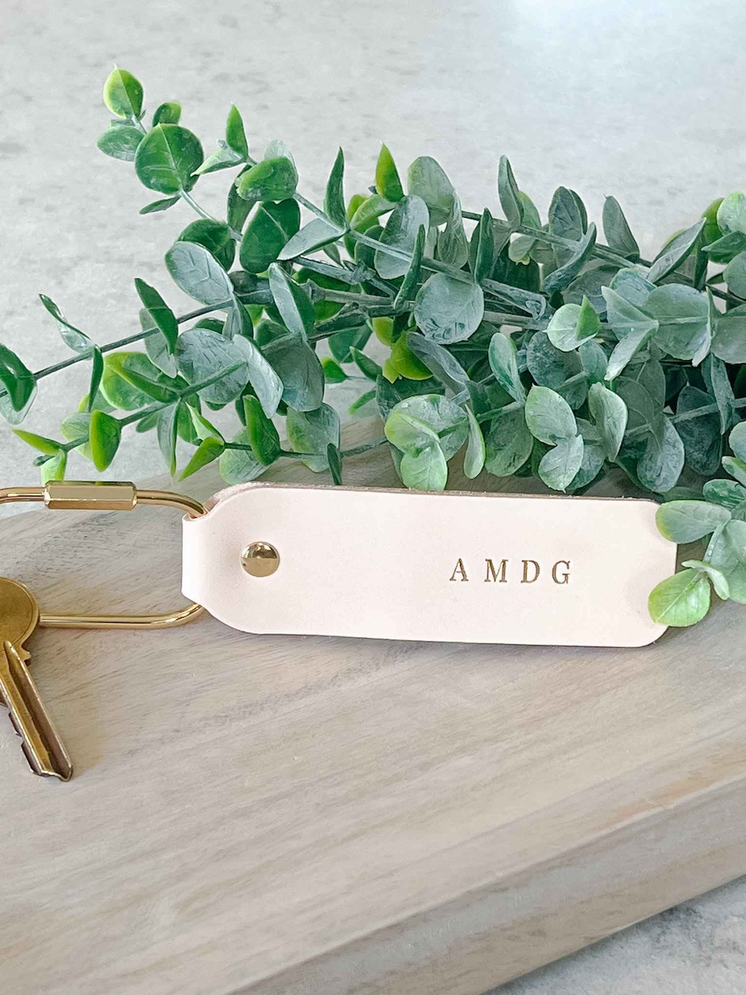 Premium AMDG Genuine Leather Keychain - Durable & Stylish Key Holder for Men & Women - Perfect for Home, Office, Car Keys & Gift Giving