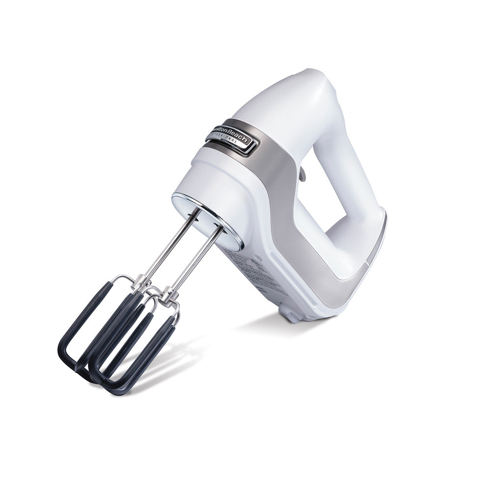 Refurbished HAMILTON BEACH PROFESSIONAL 62656 7-Speed Hand Mixer - White | Home Essentials Warranty | Perfect for Baking Cakes, Cookies & Mixing Ingredients