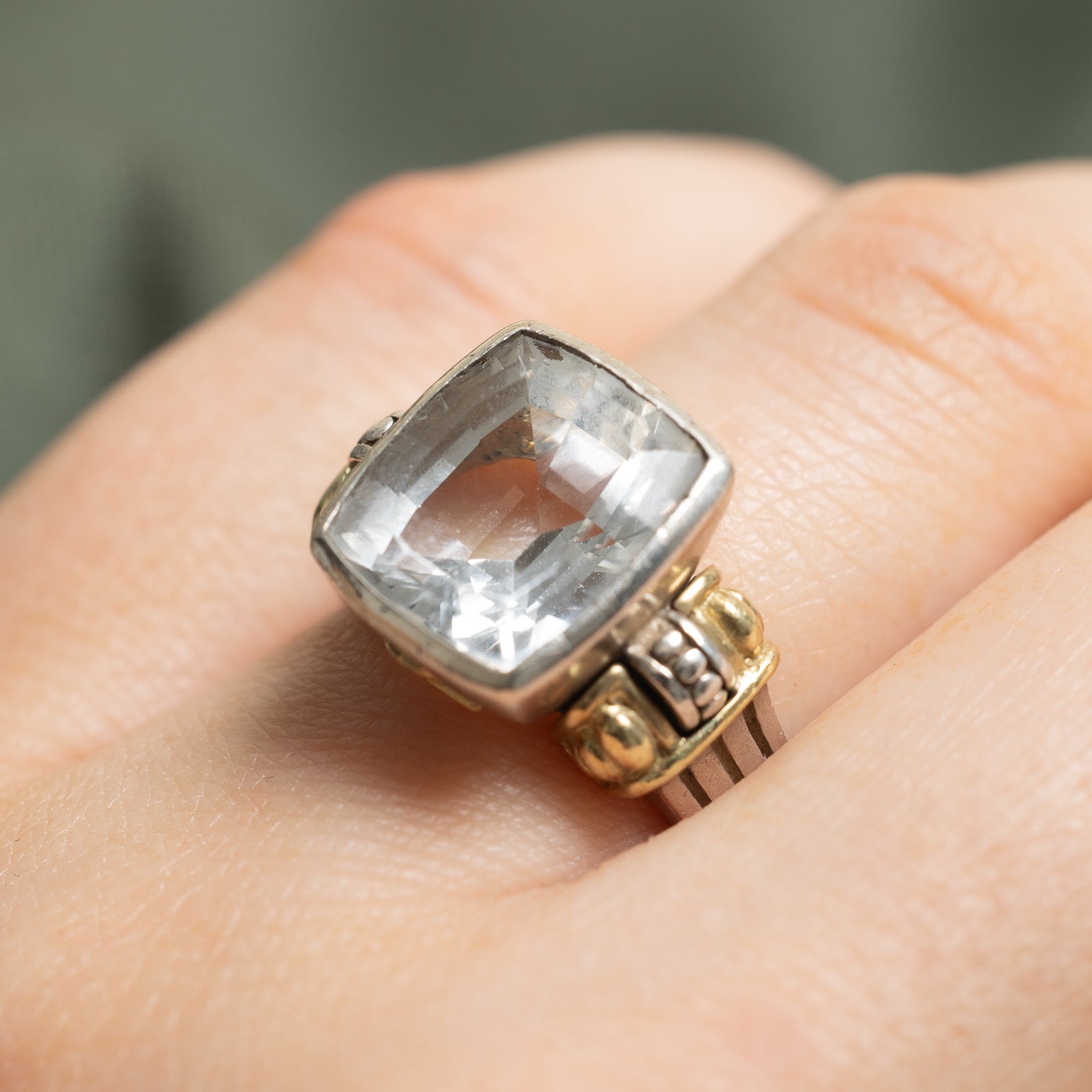Luxury Caviar Topaz Cocktail Ring | 6.50 Carat Genuine Topaz | Size 6.25 | 925 Sterling Silver | Perfect for Evening Parties & Special Occasions