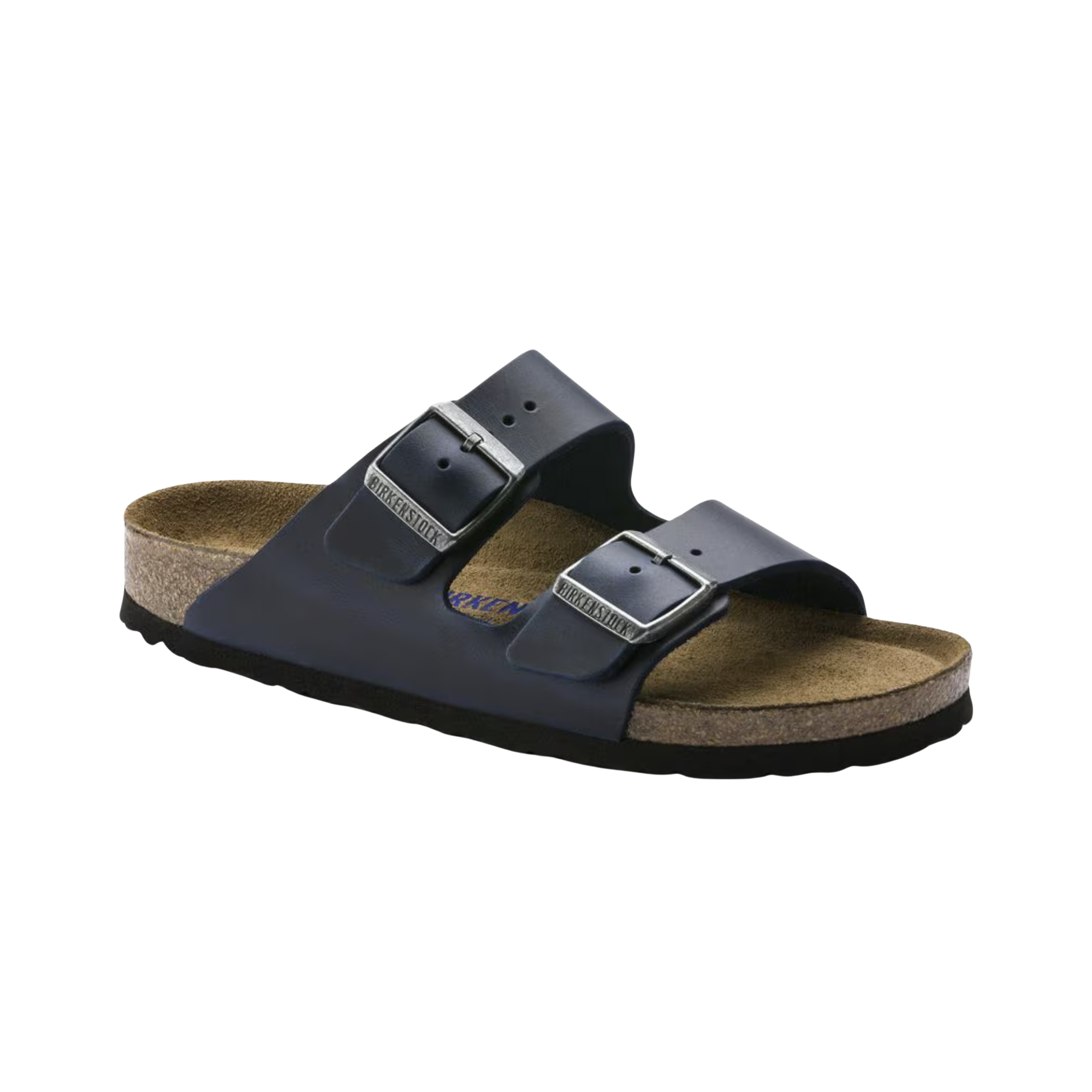 Arizona Soft Footbed Sandals for Women - Comfortable Oiled Leather Blue Slides | Perfect for Beach, Pool, and Summer Casual Wear