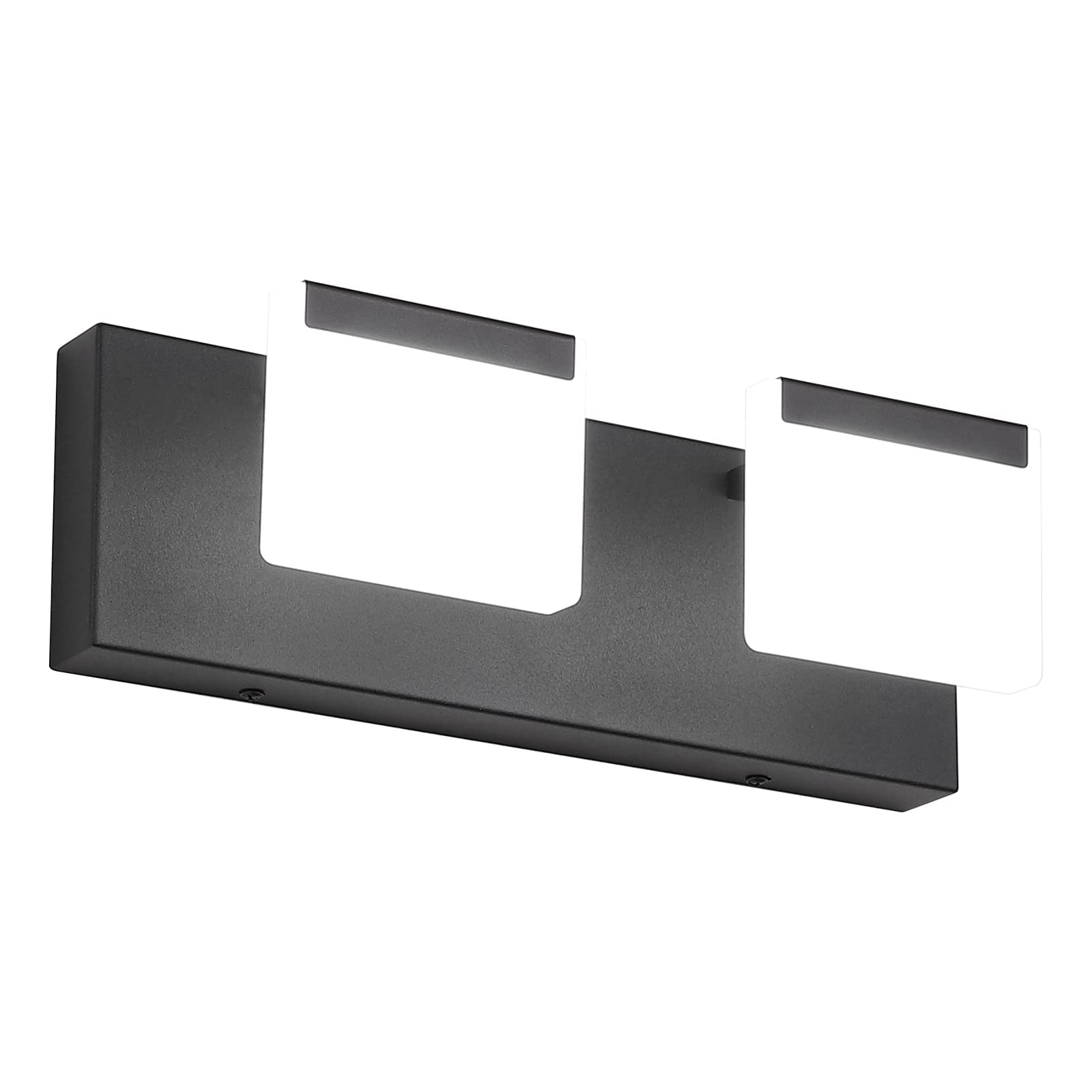 Ralbay Matte Black Vanity Light - 2-Light LED Bathroom Vanity Fixture with Acrylic Shades, Modern Black Bathroom Lighting for Mirror & Sink Area | Perfect for Powder Rooms, Master Baths & Spa-Style Decor