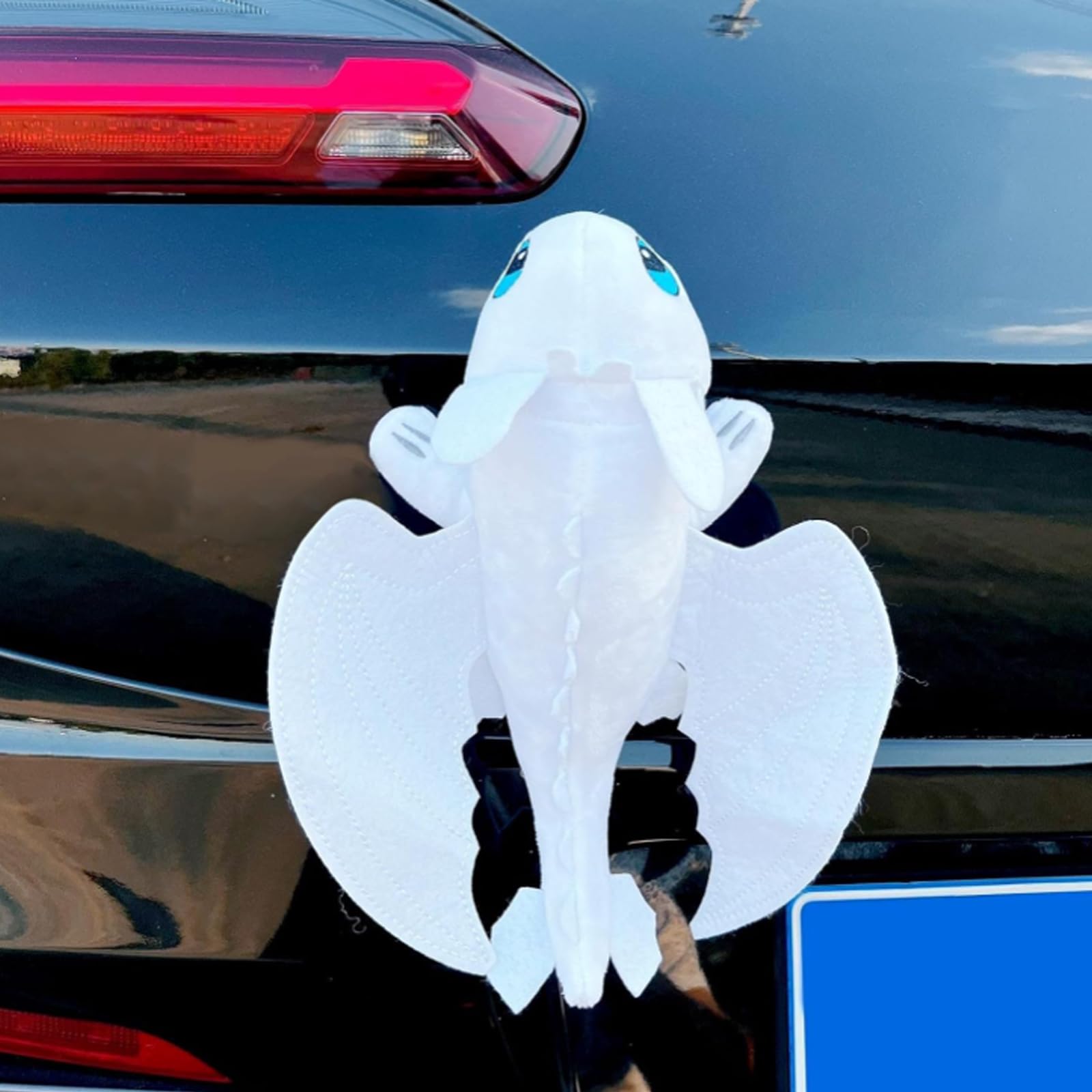 Soft Dragon Plush Car Accessories with Traceless Glue - 20/26/35cm PP Cotton Plush Toy Roof Hanger for Cars & Motorcycles - Cute Dashboard Decor for Road Trips & Gifts