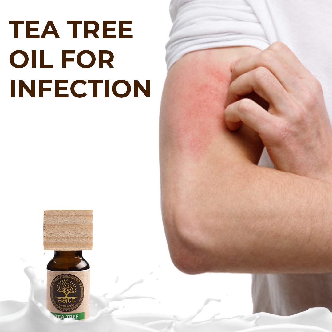 Satt Naturals 100% Pure Australian Tea Tree Essential Oil - 15ml for Skin, Hair, Face Care, Acne Treatment & Immune Support | Undiluted Therapeutic Grade | Perfect for Aromatherapy, DIY Beauty & Home Remedies