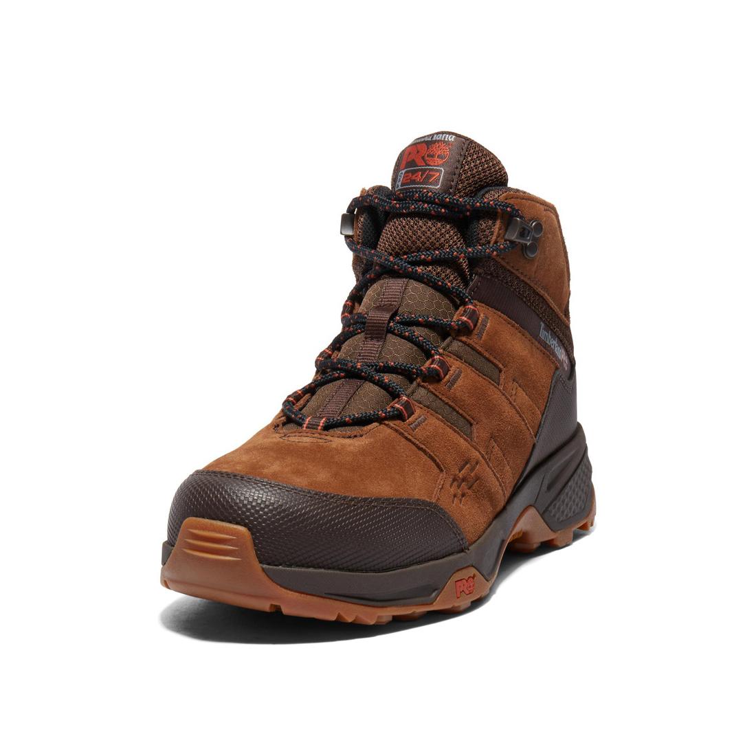 Switchback LT 6 Inch Steel Toe Work Boots for Men - Brown Safety Shoes for Construction, Warehouse & Outdoor Work - OSHA Compliant Work Boots