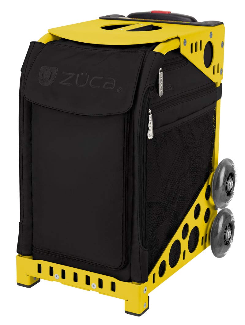 ZUCA Stealth Insert Bag with Yellow Frame & LED Flashing Wheels - Perfect for Travel, Gym, and School Backpack Organization