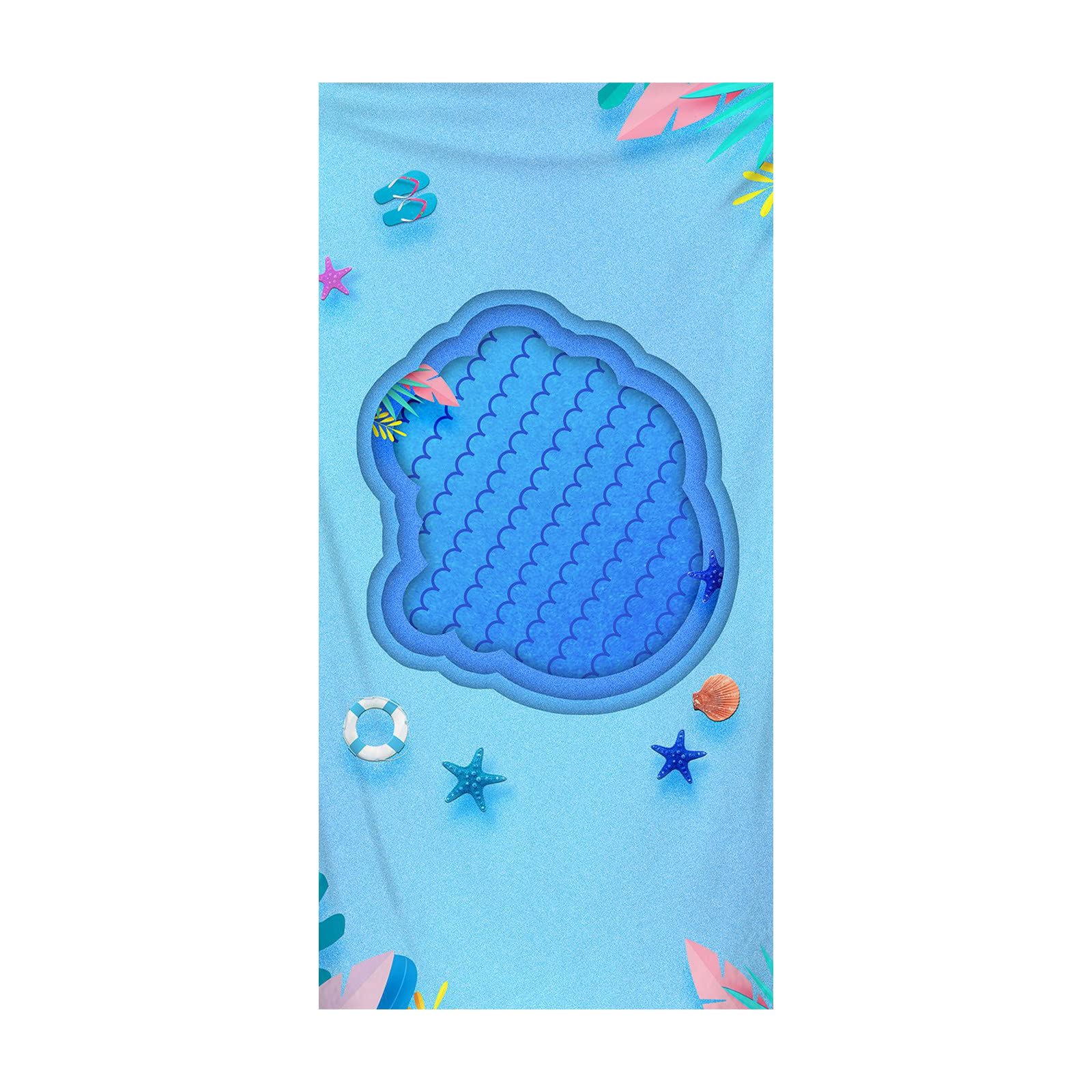 Quick Dry Bath Towel - Super Absorbent Microfiber Beach Towel with Double Sided Fleece & Single Sided Print for Swimming, Spa, Travel & Gym - Lightweight & Sand Resistant