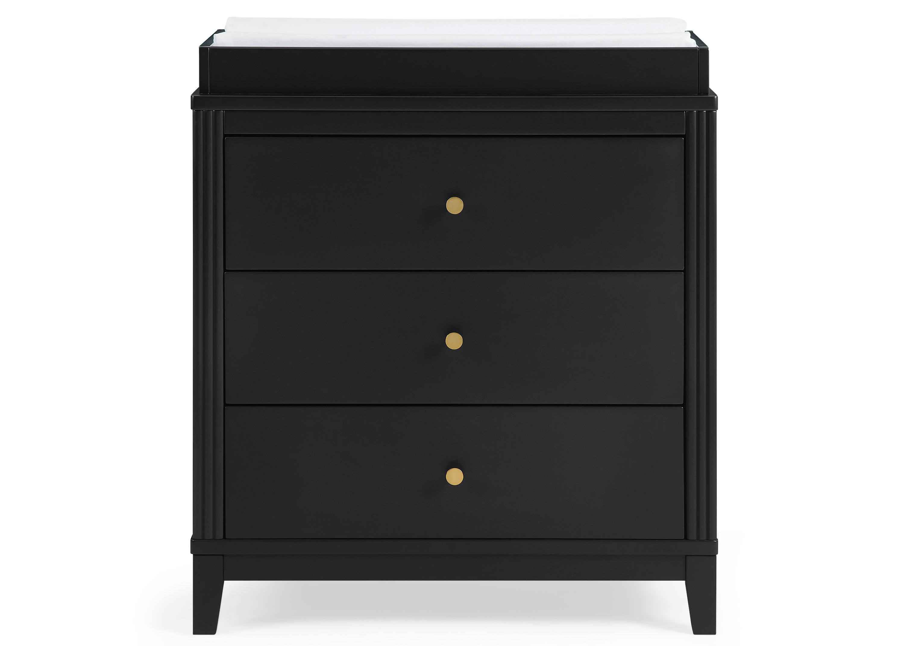 Eloise 3 Drawer Dresser with Changing Top & Interlocking Drawers - Nursery Storage Solution for Baby Clothes, Diapers & Essentials | Modern Baby Changing Table & Dresser Combo for Nursery Organization