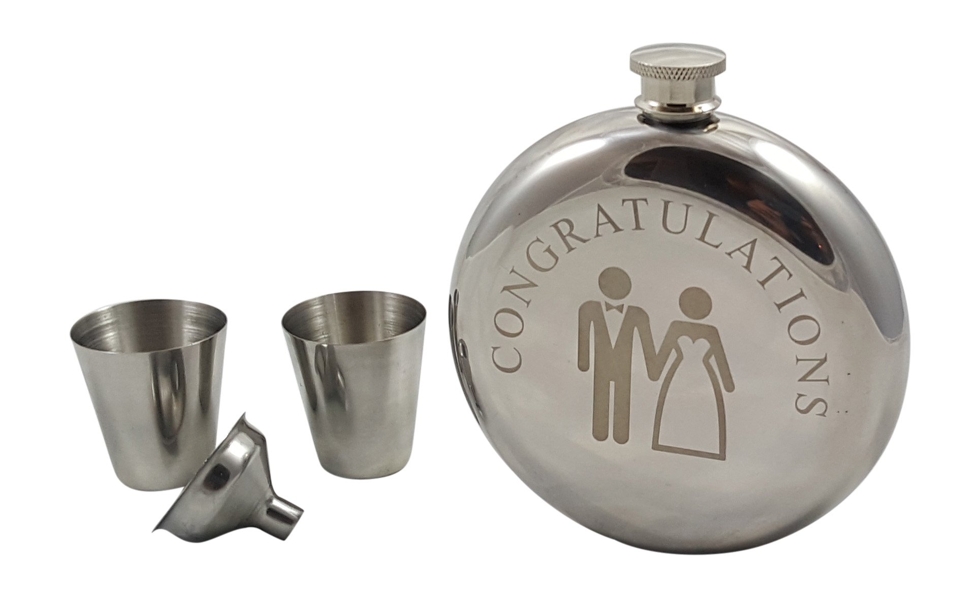 Elegant Bride and Groom Flask Gift Set - Wedding Party Favors, Bridal Shower Gifts & Anniversary Present for Couples - Perfect for Bachelorette Parties, Honeymoons and Romantic Getaways