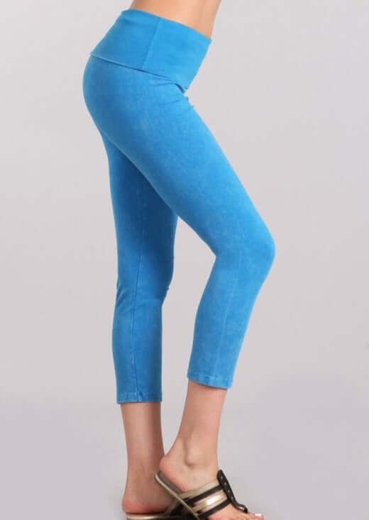 Easy Fit American Cotton Capri Leggings - Made in USA | Comfortable Stretchy Workout Pants for Yoga, Running & Casual Wear