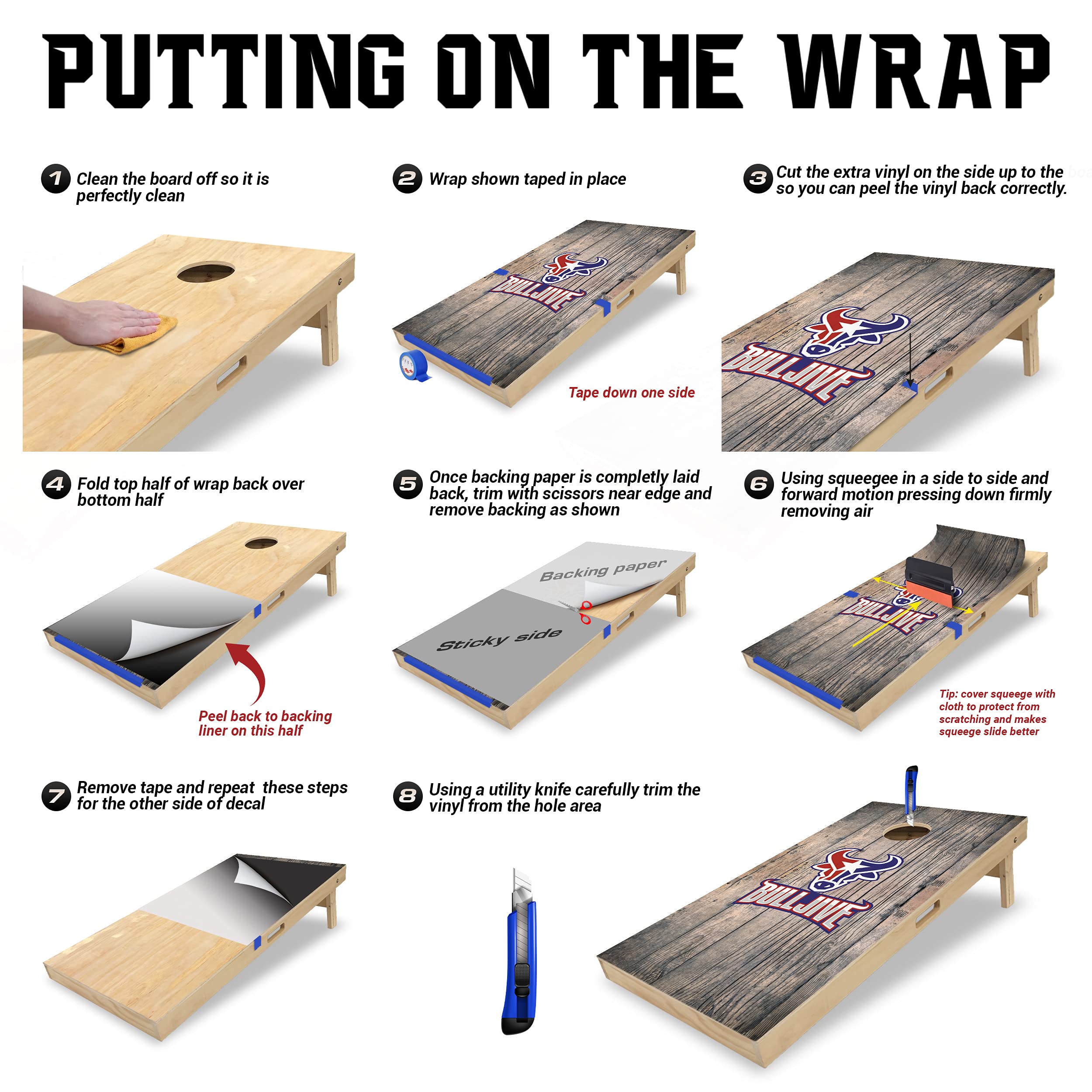 Premium Cornhole Board Wraps & Decals - 35+ Durable Laminated Vinyl Skins for Outdoor Bean Bag Toss Game - Waterproof & UV Resistant - Perfect for Tailgating, Backyard Parties, and Cornhole Tournaments