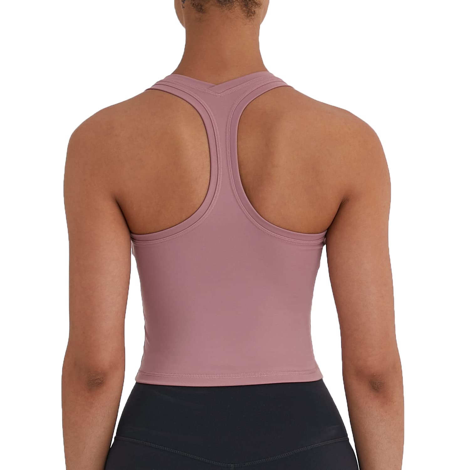 Women's Cropped Racerback Tank Top - Breathable Workout Shirt for Running, Yoga & Gym - Lightweight Activewear for Women - Perfect for Fitness, Sports & Summer Outfits