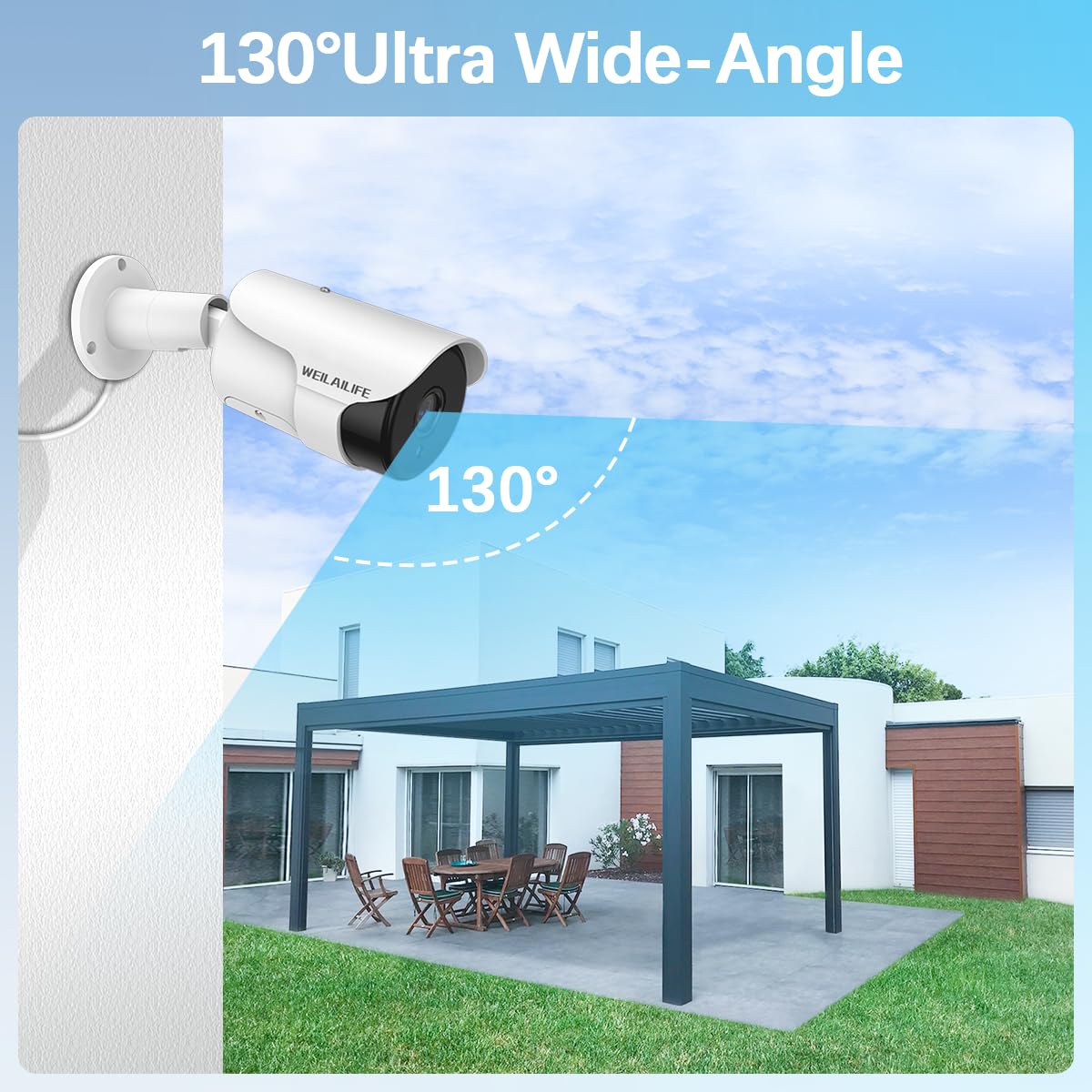 90ft Super Night Vision Wired Security Camera System - 4K HD Outdoor/Indoor Video Surveillance for Home Security with Motion Detection & Remote Viewing - Ideal for Monitoring Driveways, Backyards & Business Premises