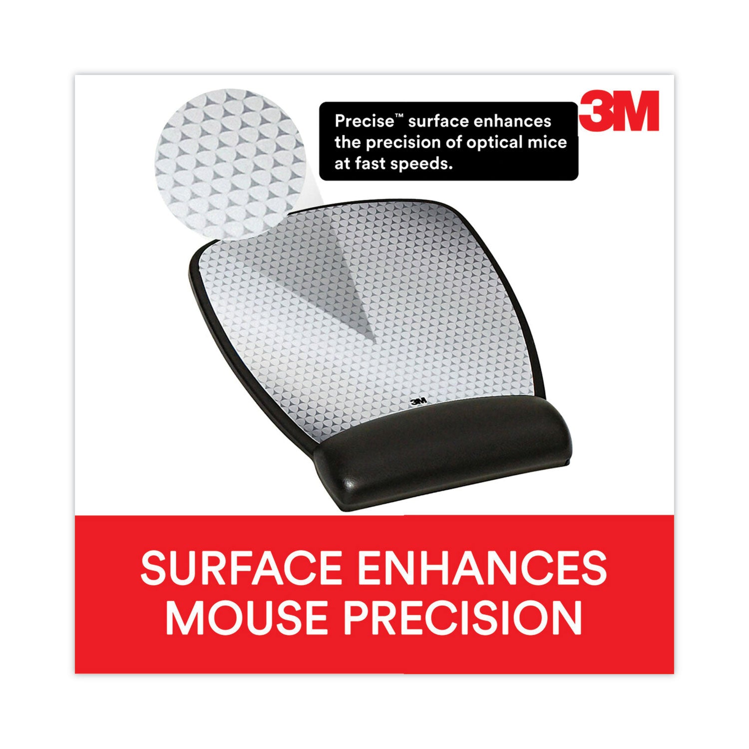 3M™ Antimicrobial Gel Compact Mouse Pad with Wrist Rest - 8.6