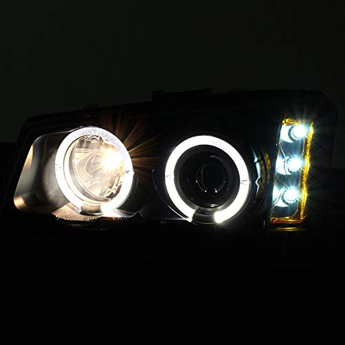 AKKON Black Smoked LED Halo Headlights with DRL & Turn Signal Lights - Compatible with 2003-2006 Chevy Silverado 1500/2500/3500 - Easy Installation, Weatherproof Design - Perfect for Night Driving & Off-Road Adventures