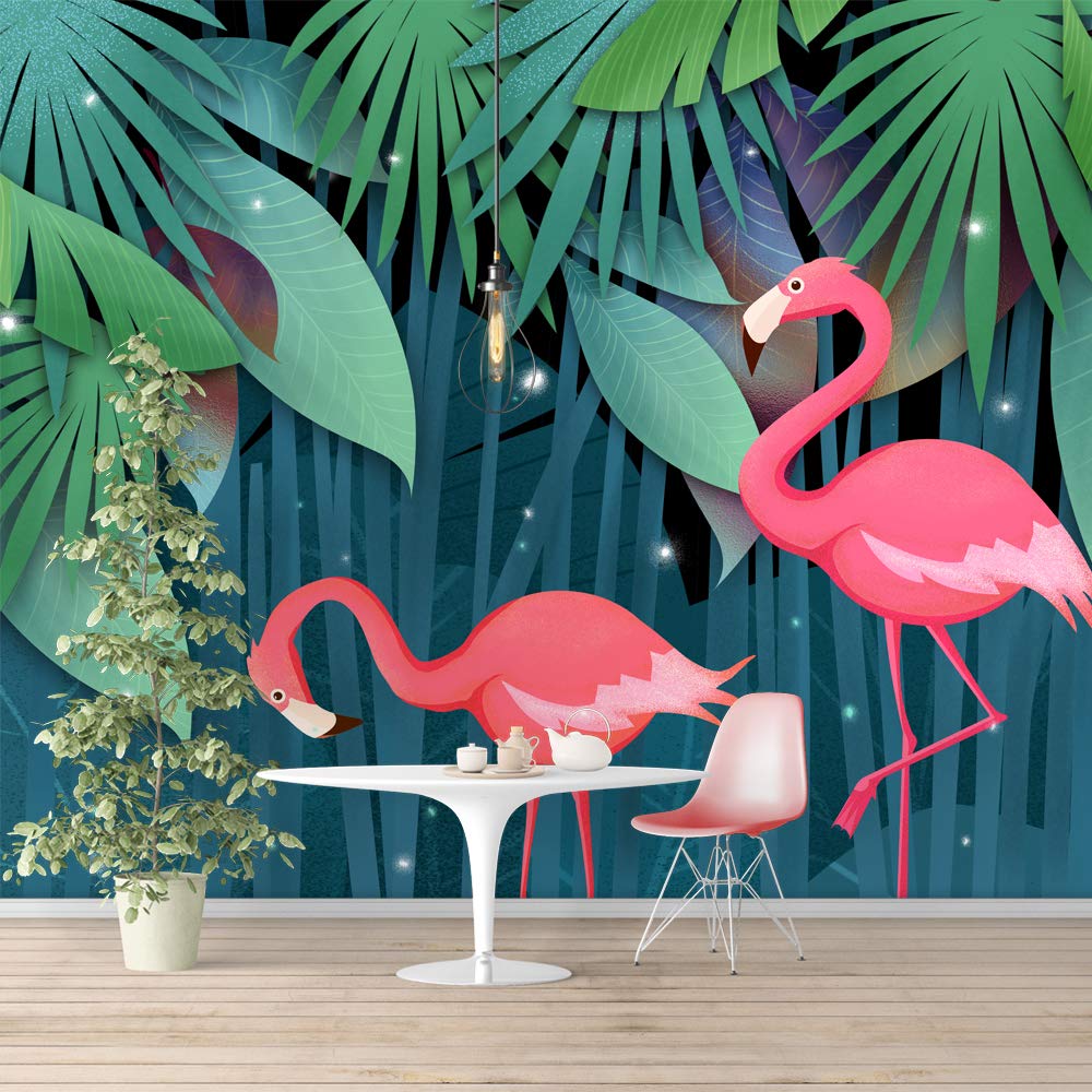 Green Plants & Animals Removable Wallpaper - Peel and Stick Wall Mural for Bedroom Decor (66x96 inches) - Perfect for Nursery, Kids Room, and Home Office