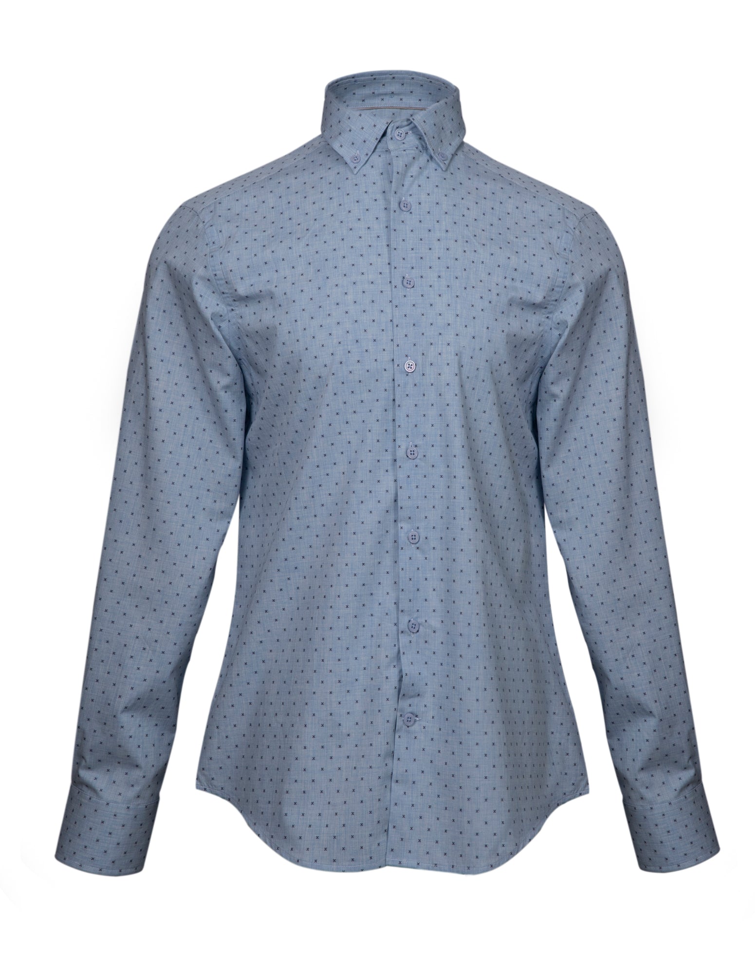 Henry Sartorial Casual Cross Shirt for Men - Blue Button Down Shirt | Comfortable Office Wear & Weekend Outfits