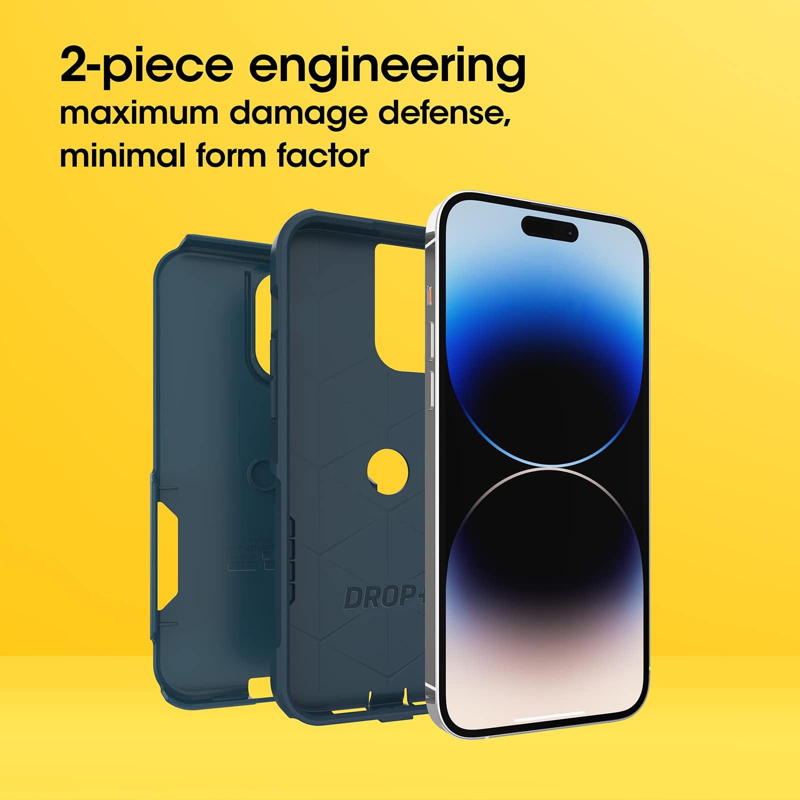 OtterBox Commuter Series Case for iPhone 14 Pro Max - Slim Protective Cover with Port Protection | Shockproof & Drop Proof | Perfect for Work, Travel & Outdoor Activities (Blue)