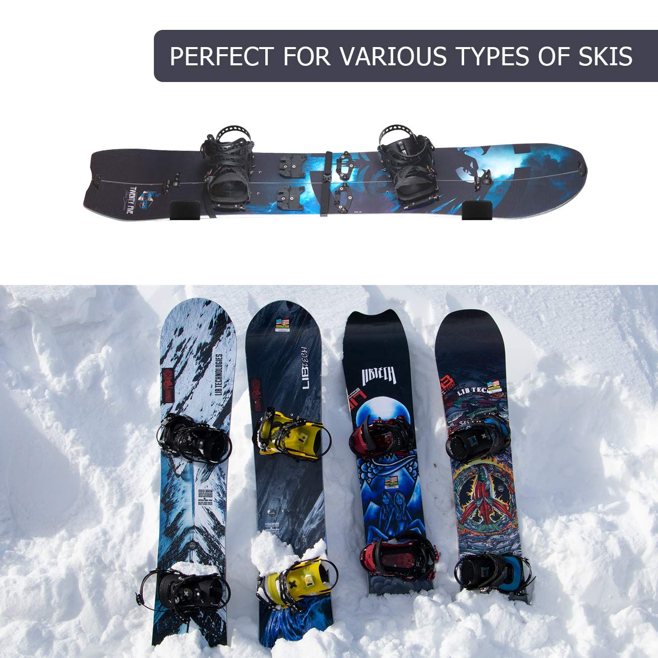 Premium Solid Aluminum Snowboard Rack & Ski Wall Mount - Heavy Duty Snowboard Storage for Home, Garage, or Shop | Perfect for Organizing Winter Sports Gear