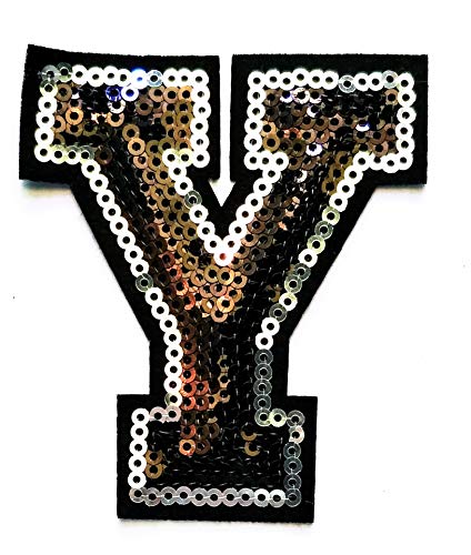 Black Sequins Letter Y