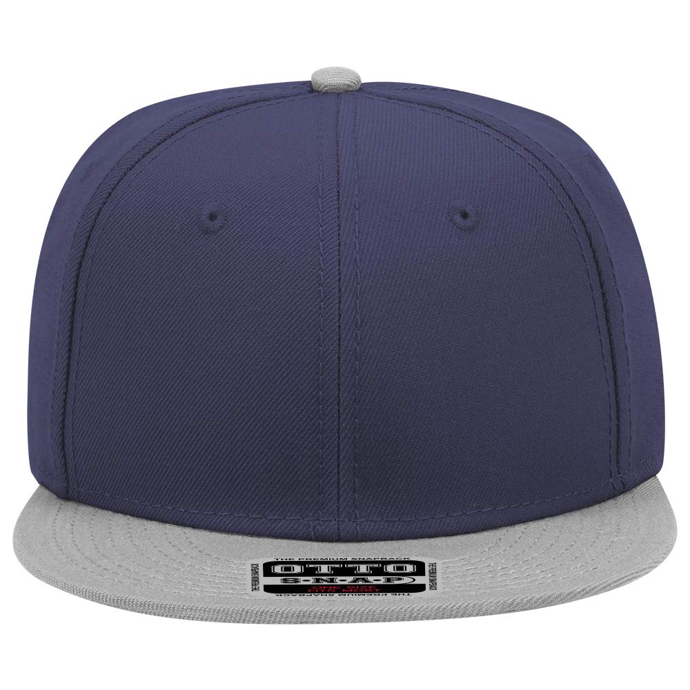 OTTO SNAP Wool Blend Twill Round Flat Visor 6-Panel Pro Style Snapback Hat - Premium Adjustable Baseball Cap for Men & Women - Perfect for Sports, Casual Wear, and Street Fashion