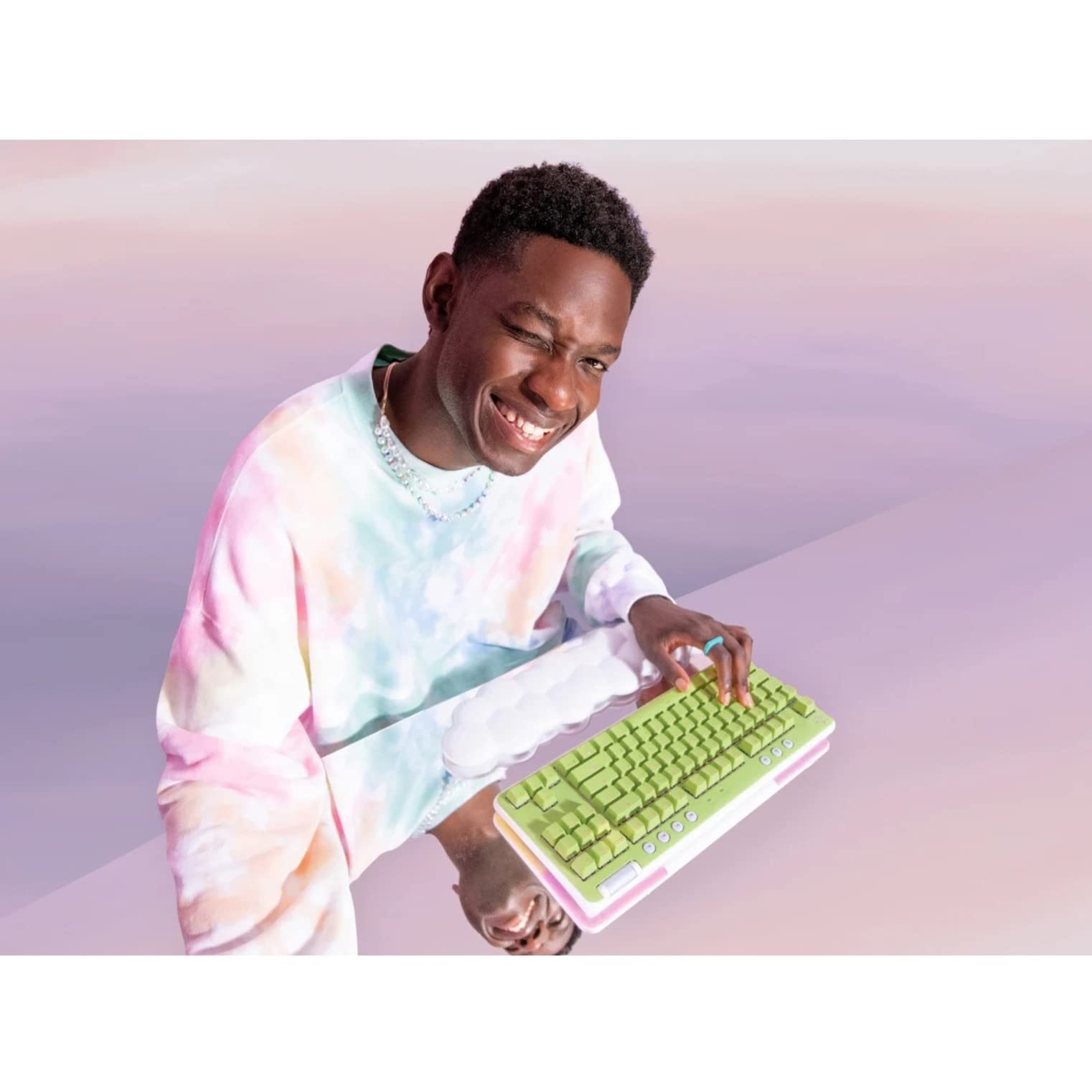 Logitech G715 Wireless Mechanical Gaming Keyboard - RGB Backlit, LIGHTSPEED Wireless, Tactile Brown Switches, Palm Rest Included - Compatible with PC & Mac (White Mist) - Perfect for Esports, Streaming & Office Work