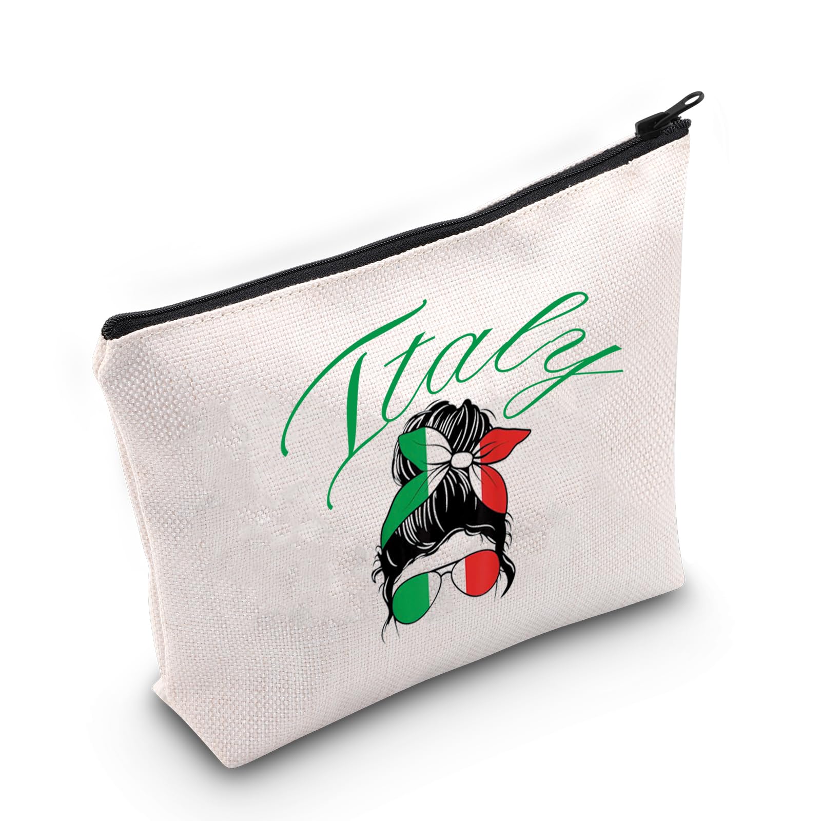 Italian Flag Makeup Bag - Travel Cosmetic Pouch for Women | Waterproof Toiletry Organizer with Zipper | Perfect Gift for Italy Lovers, Ideal for Vacation, Gym & Daily Use