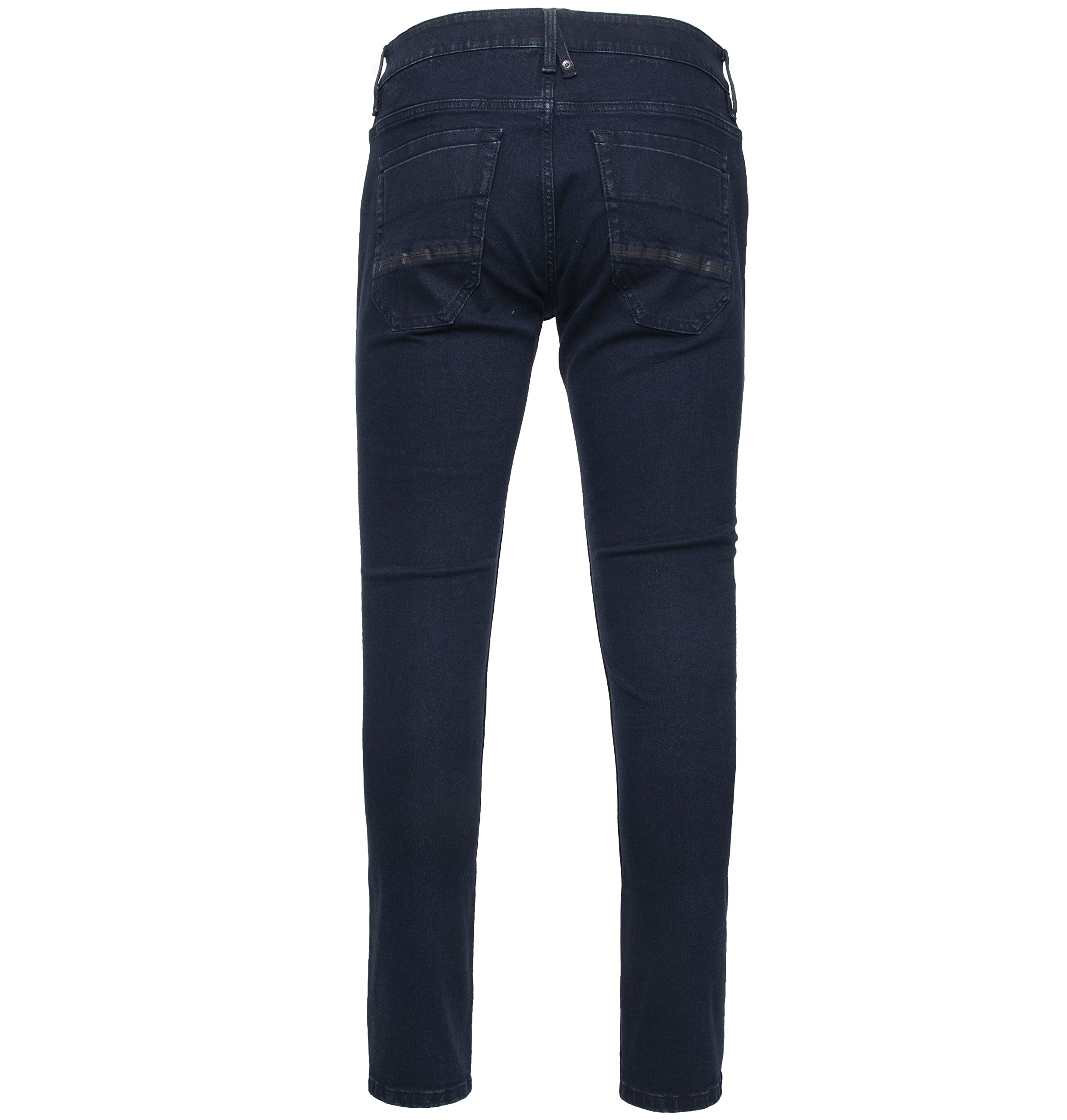 **CULTURA AZURE Men's Stretch Denim Jeans - Washed Tapered Fit for Big & Tall - Blue & Black (36W x 32L) | Casual Comfort for Everyday Wear, Work & Weekend Outings**
