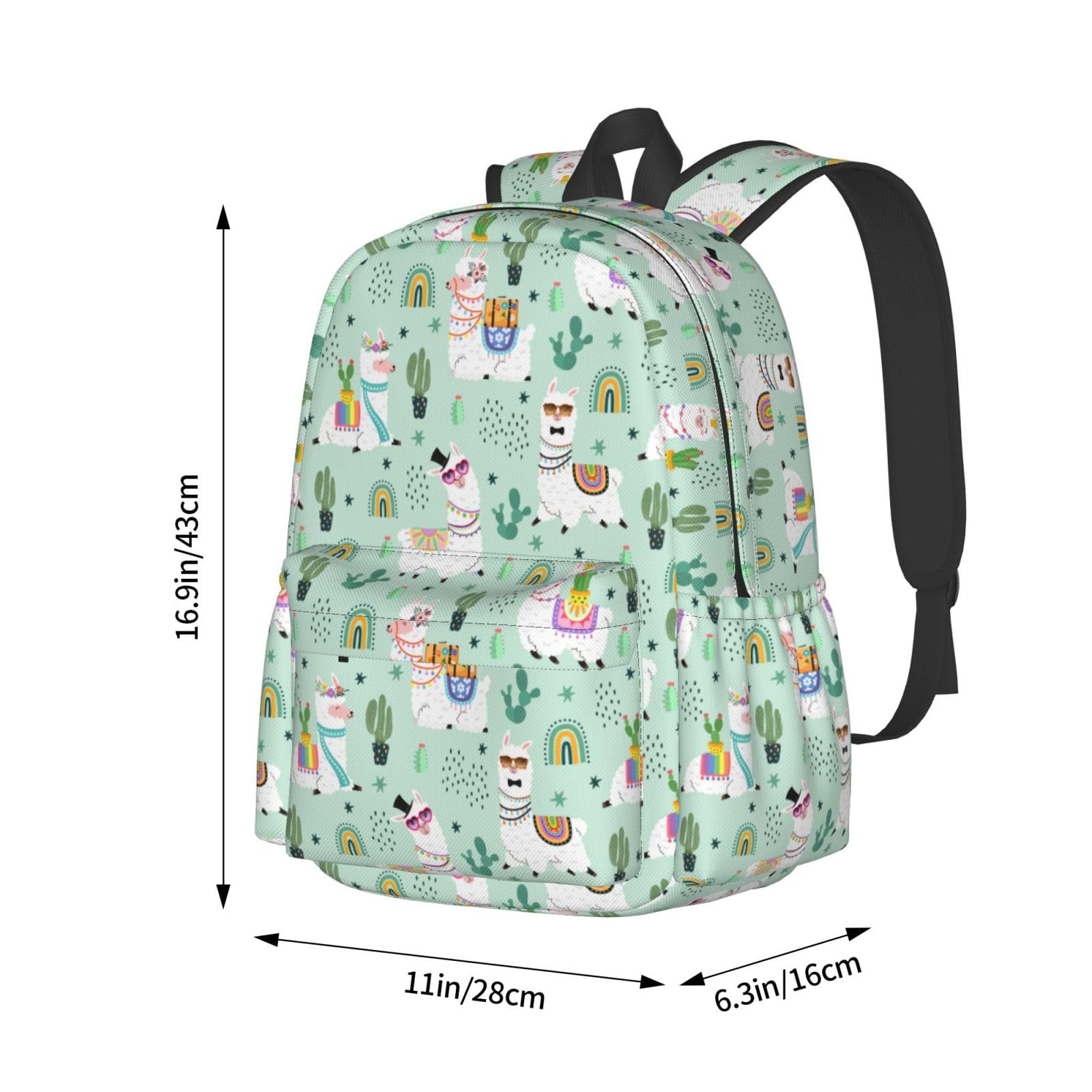 Stylish 16.9 Inch Cute Llamas Backpack for Women - Lightweight Waterproof Travel Laptop Backpack, Perfect for Hiking, School, Work & Daily Commute