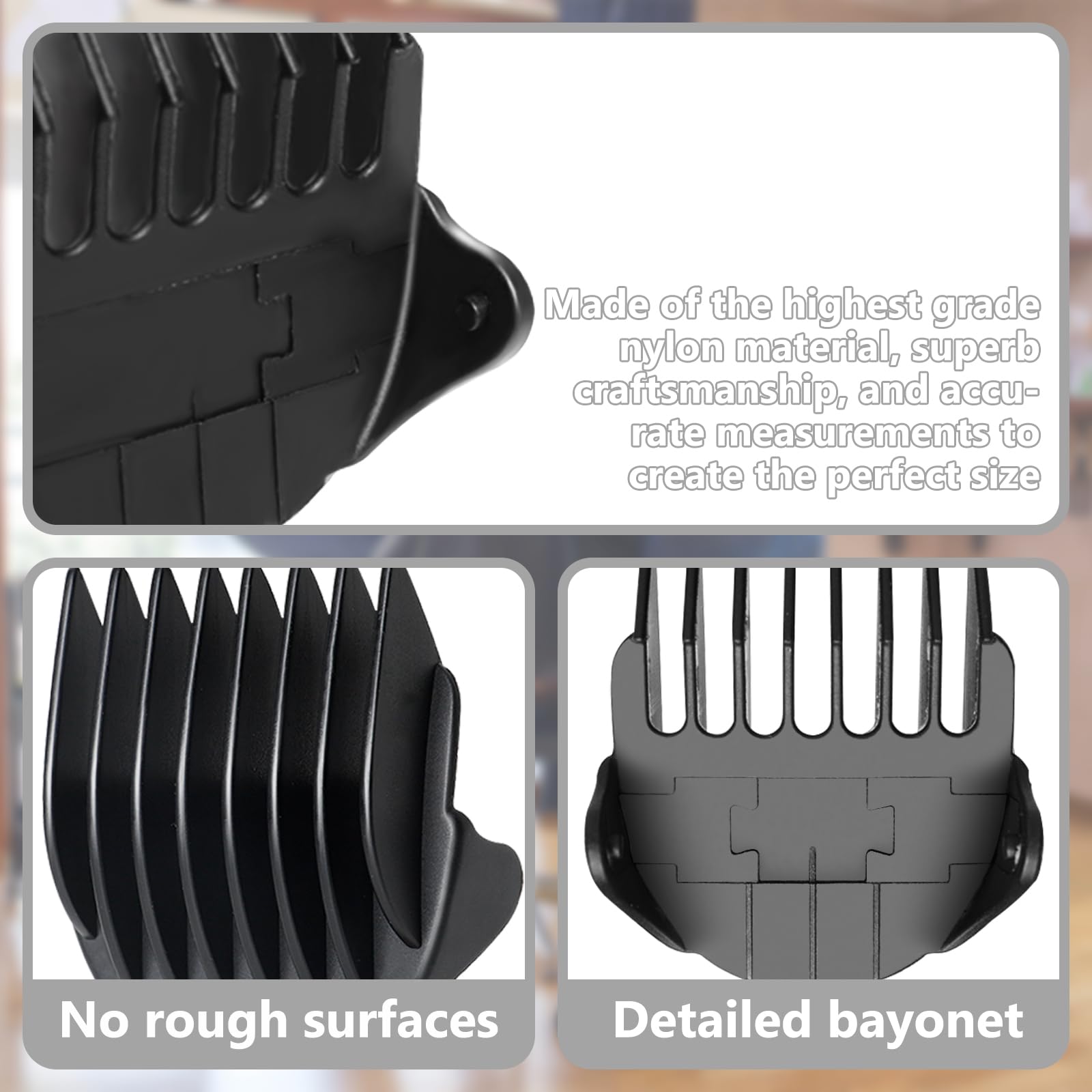 CR8GR8 8 Pack Professional Guide Comb Set for Manspot & Meridian Body Trimmers - Replacement Clipper Guards for Men's Body Hair Trimmer - Perfect for Beard, Chest, Back & Body Grooming