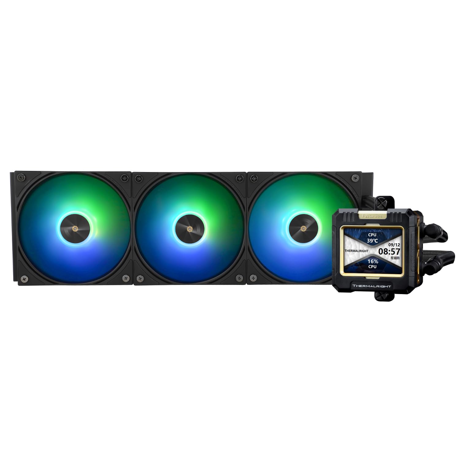 Thermalright Frozen Warframe 360 Black ARGB CPU Liquid Cooler with 320x240 IPS LCD Display - Compatible with Intel LGA1700 & AMD AM4/AM5 Sockets - High-Performance Water Cooling for Gaming PCs and Workstations
