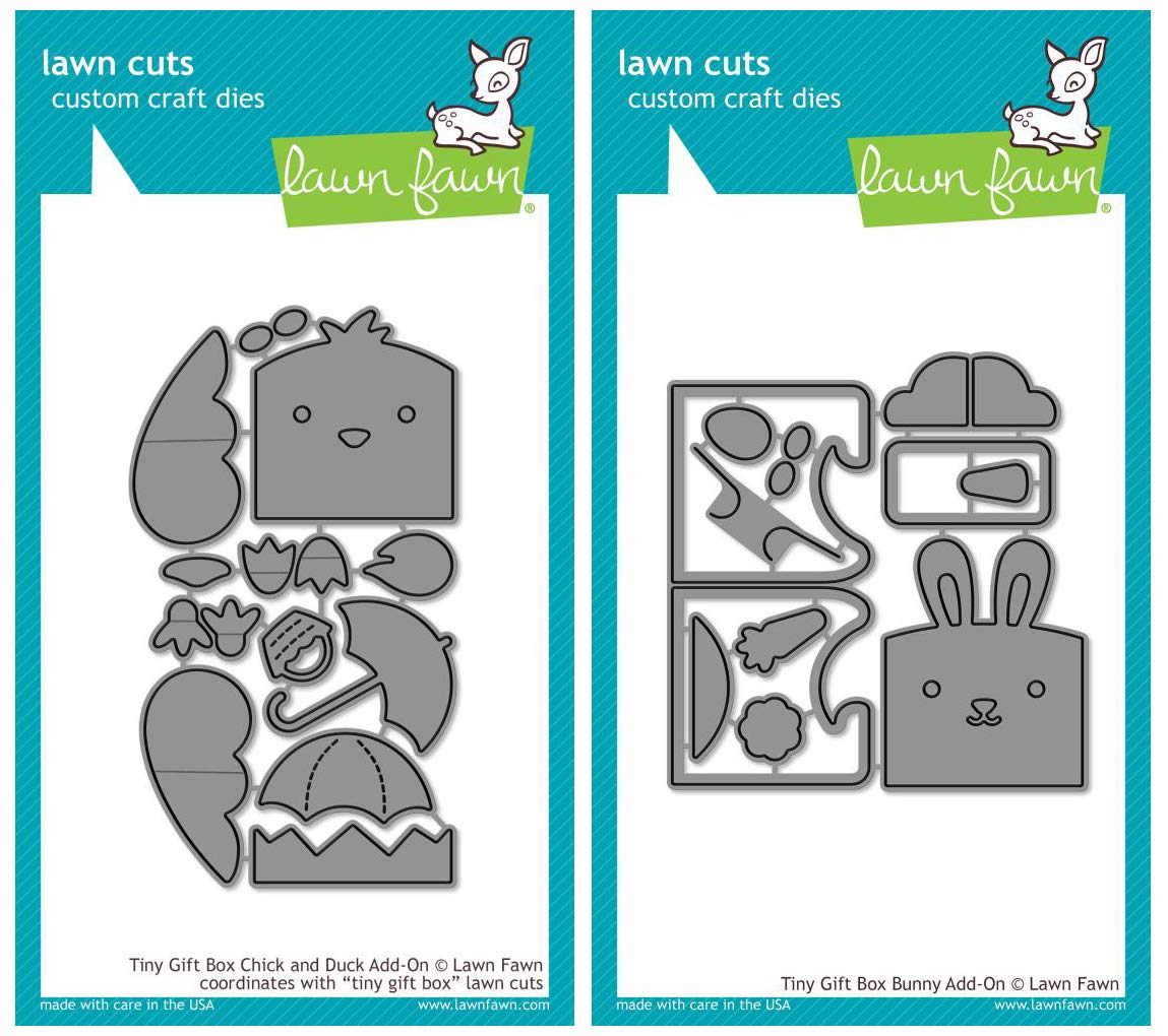 Lawn Fawn Tiny Gift Box Add-ons - Chick or Duck and Bunny - 2 Piece Set for Scrapbooking, Card Making & DIY Crafts | Perfect for Easter, Baby Showers & Party Favors