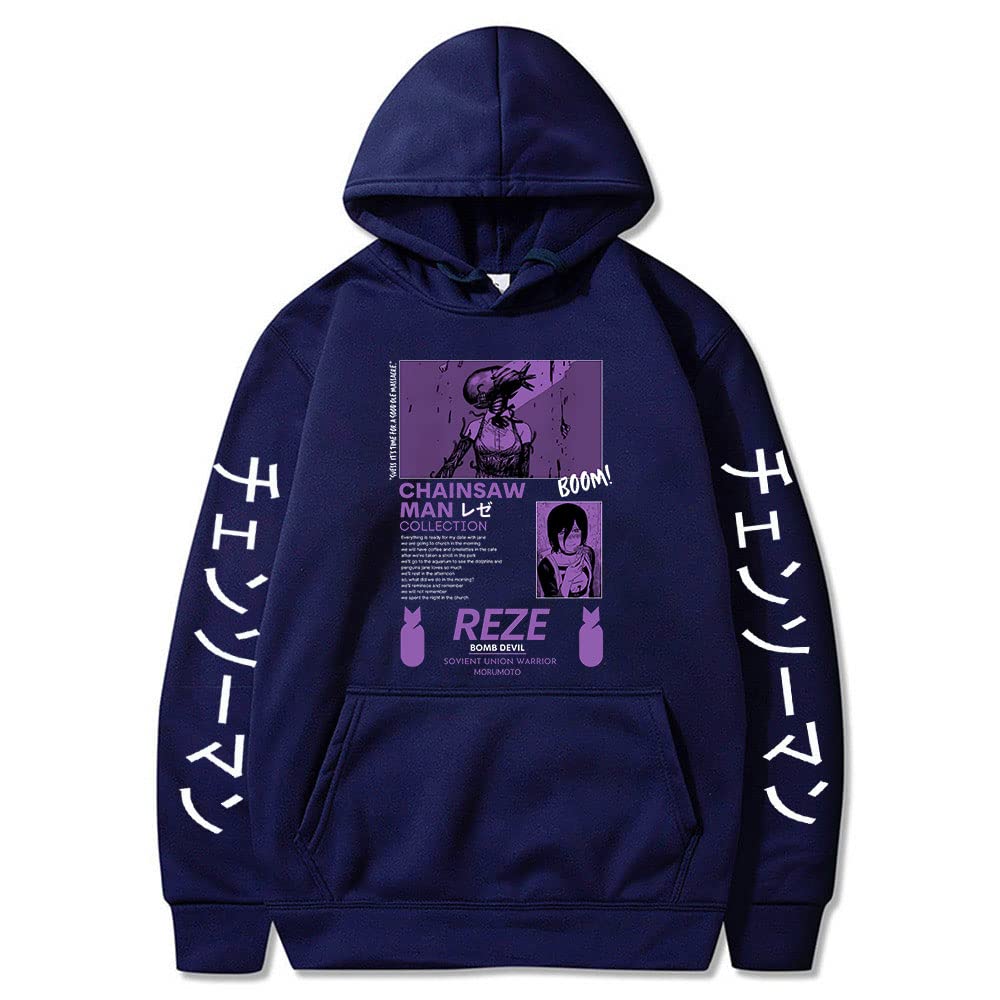 MARLLEGEBEE Chainsaw Man Anime Hoodie - Unisex Long Sleeve Sweatshirt for Men & Women | Harajuku Streetwear Fashion | Perfect for Cosplay, Anime Conventions & Casual Street Style