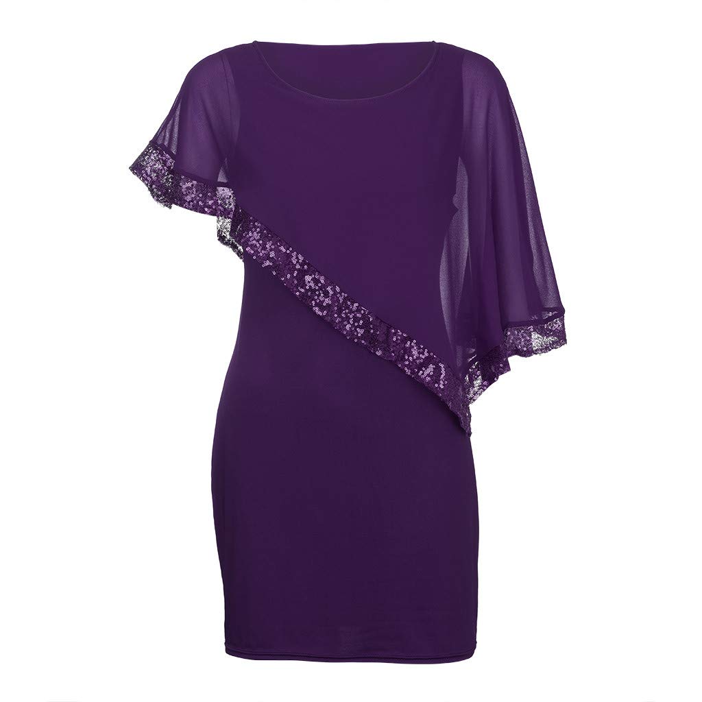 Elegant Spring Casual Dresses for Wedding Guest - Asymmetric Cocktail Party Dress with Sparkle Details, Cold Shoulder & Crew Neck Options, Plus Size Chiffon Gown - Perfect for Summer Weddings, Garden Parties & Special Occasions
