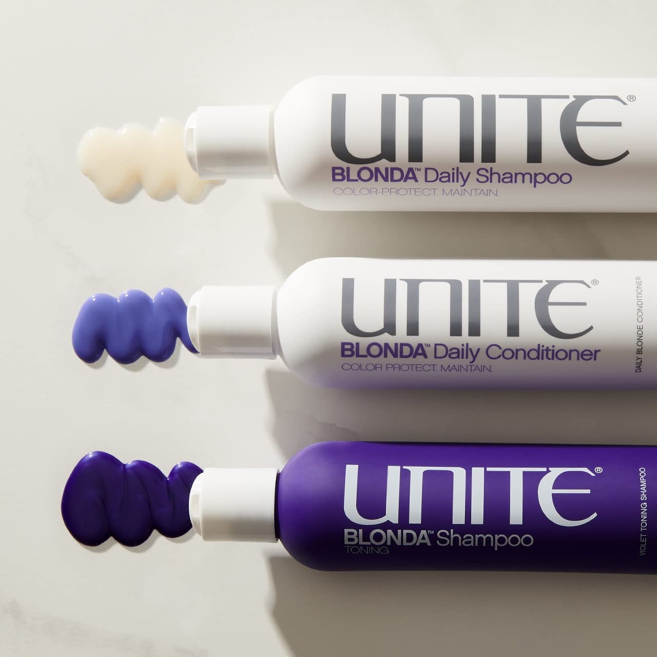 UNITE Hair BLONDA Daily Duo - Purple Toning Shampoo & Conditioner Set for Blonde Hair (10oz Shampoo + 8oz Conditioner) | Neutralizes Brassiness & Enhances Shine | Perfect for Color-Treated & Highlighted Blonde Hair Care
