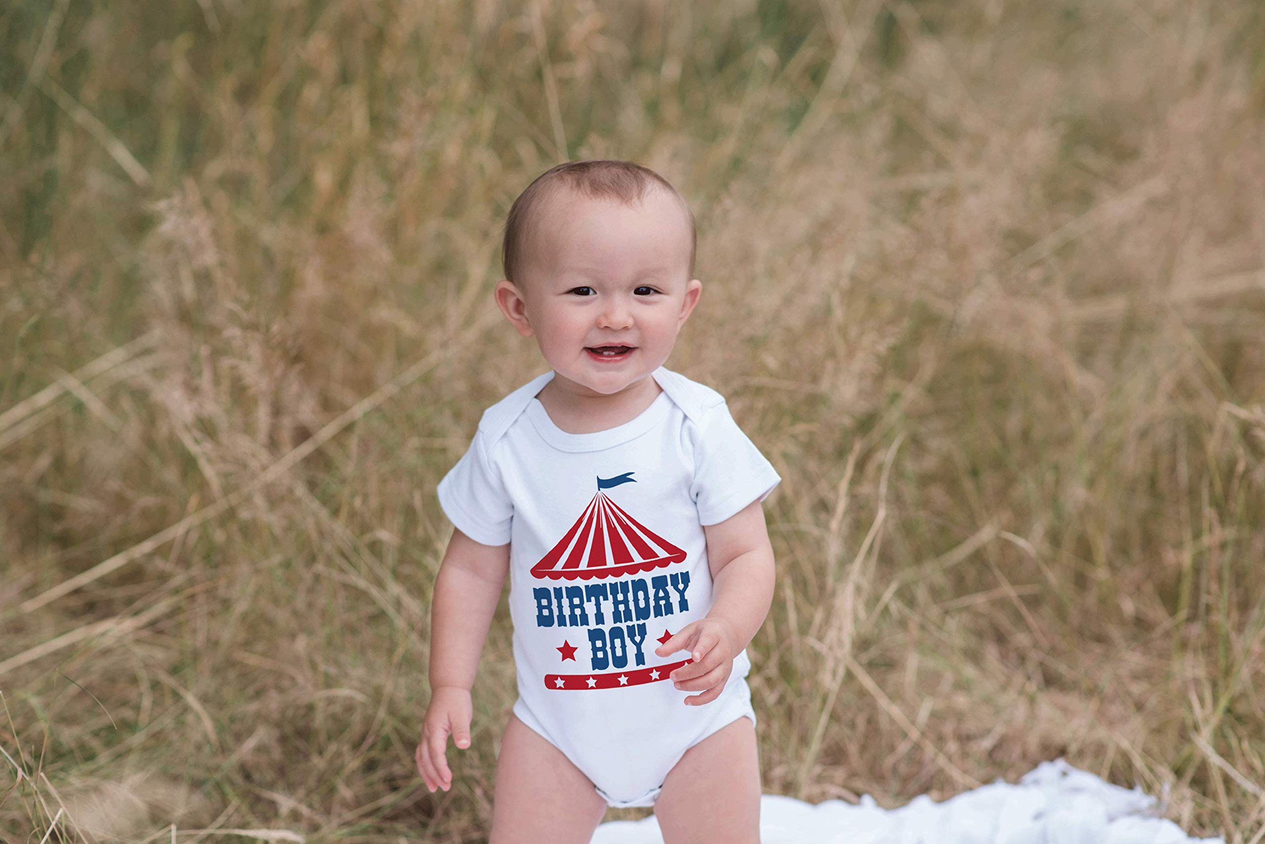 7 Ate 9 Apparel Boys' Birthday Circus Romper - Cute Baby One-Piece Outfit for Birthday Parties, Photo Shoots & Special Occasions