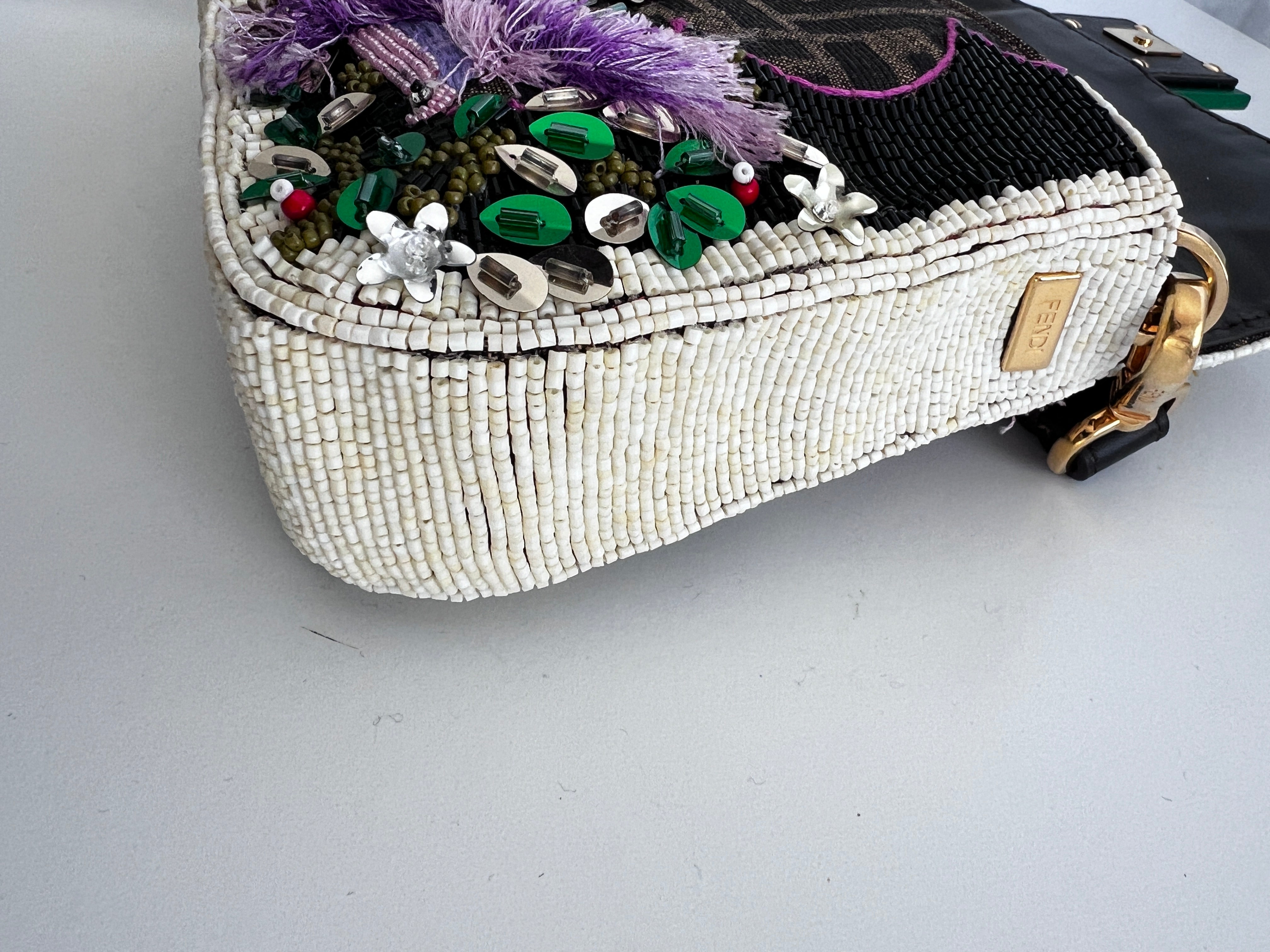 Fendi New Style Garden Embroidered Baguette Bag - Luxury Designer Handbag for Women | Perfect for Parties, Weddings & Everyday Use