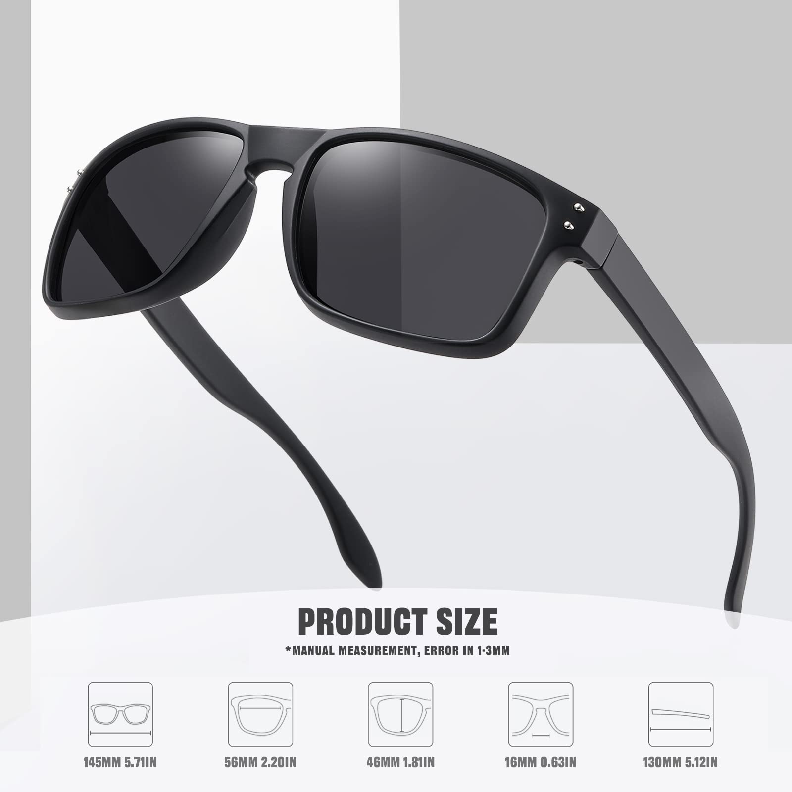 Polarized Sunglasses for Men & Women - UV400 Protection, Classic Sports & Driving Shades - Perfect for Outdoor Activities, Running, Cycling, and Beach Vacations