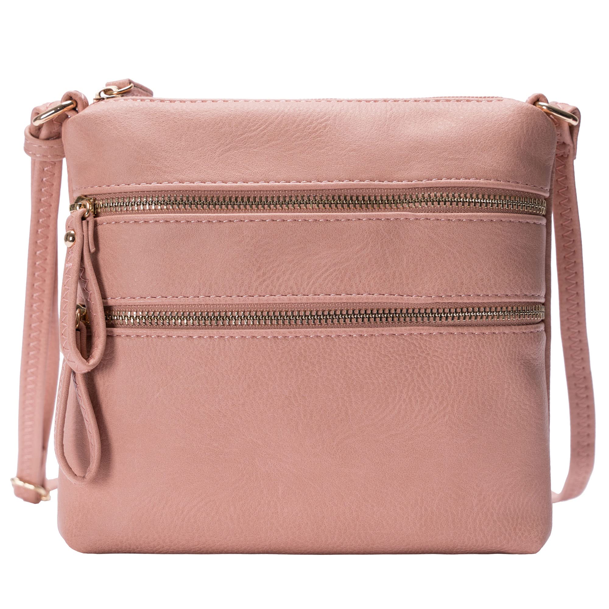 Solene Multi Zipper Pocket Crossbody Bag with Adjustable Strap - Lightweight Travel Purse for Women - Fashionable Messenger Bag for Daily Use, Work, Shopping & Travel Accessories